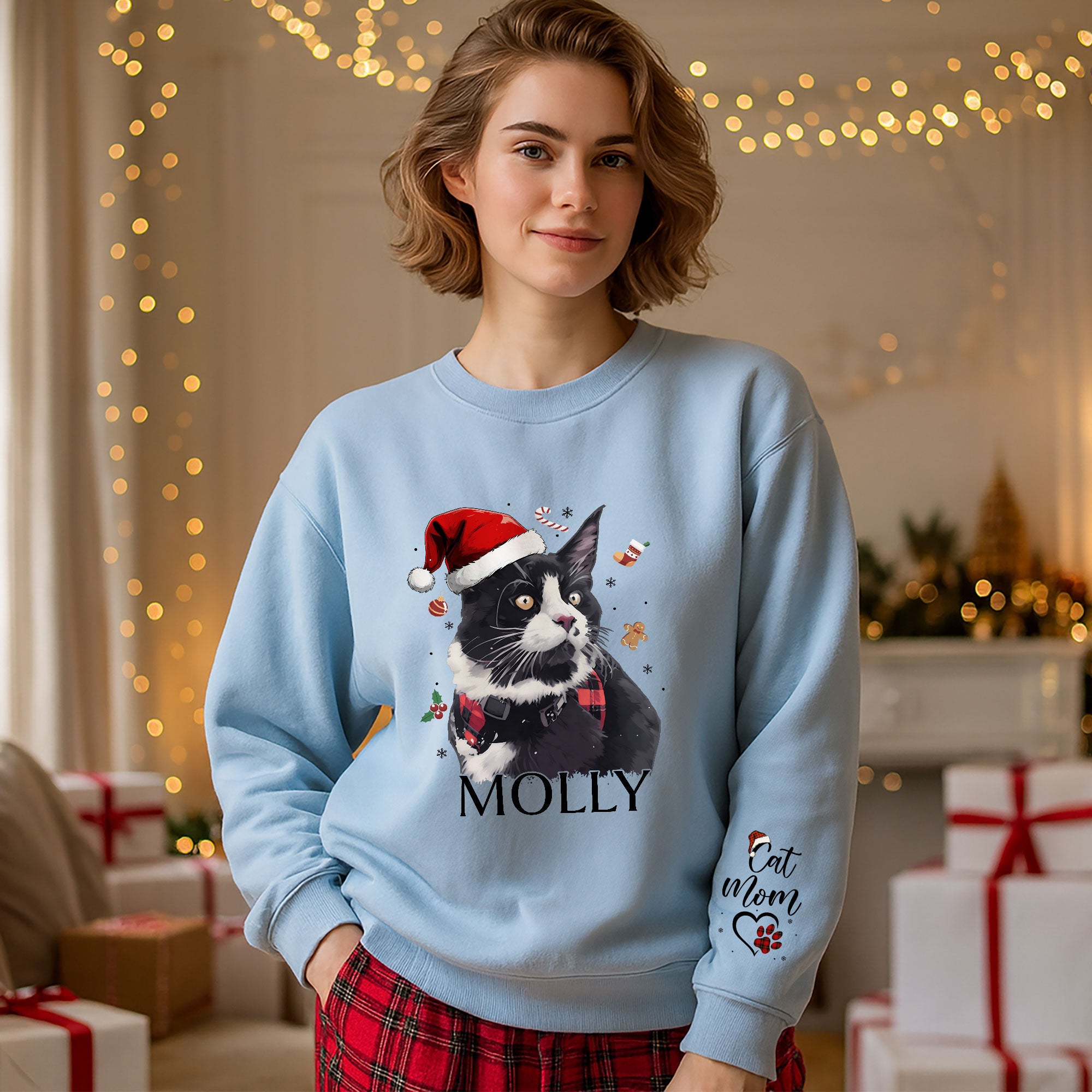 Personalized Sweatshirt for Cat Moms – Custom Cat Design with Your Pet’s Photo