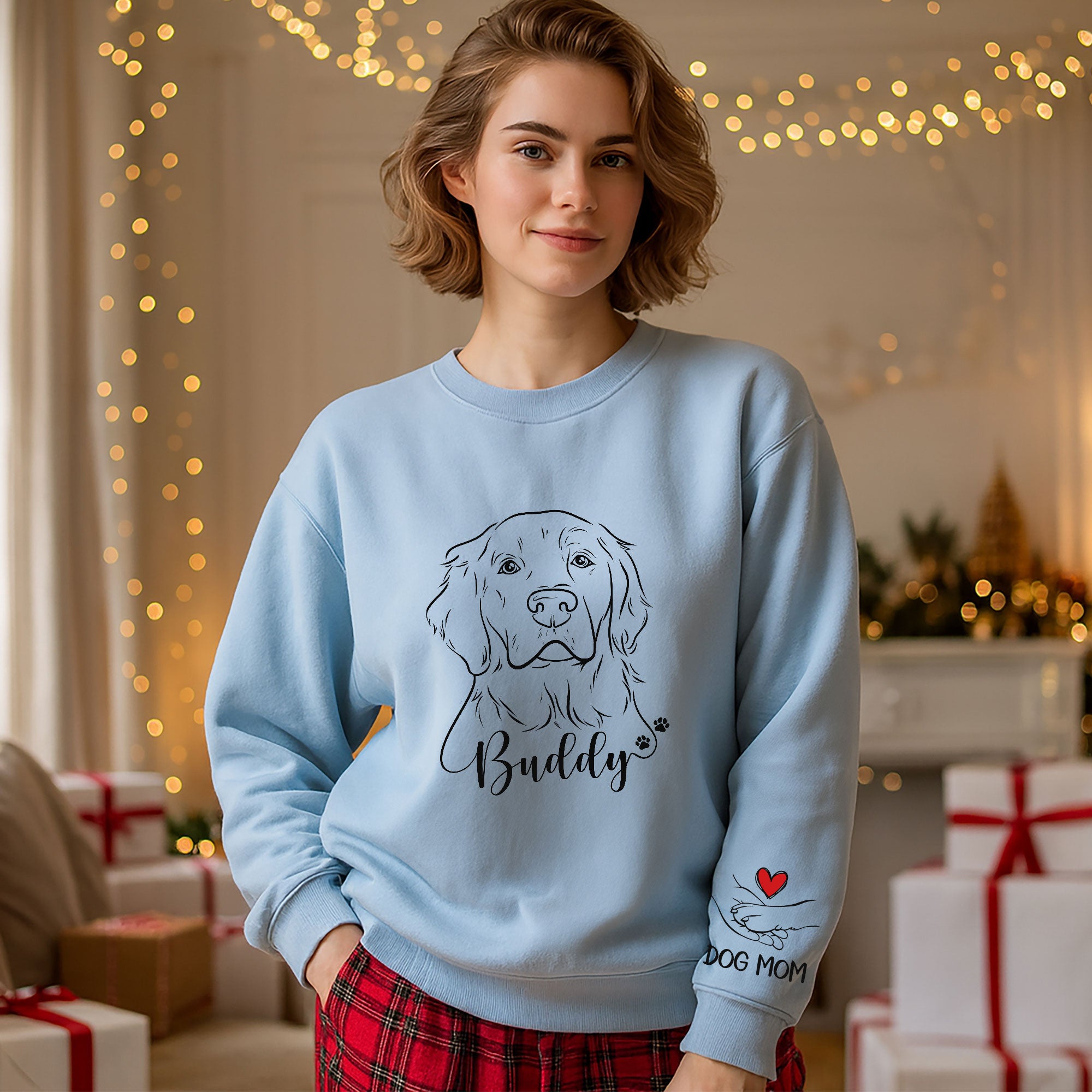 Custom Dog Mom Sweatshirt – Personalized Pet Photo Holiday Gift for Pet Lovers