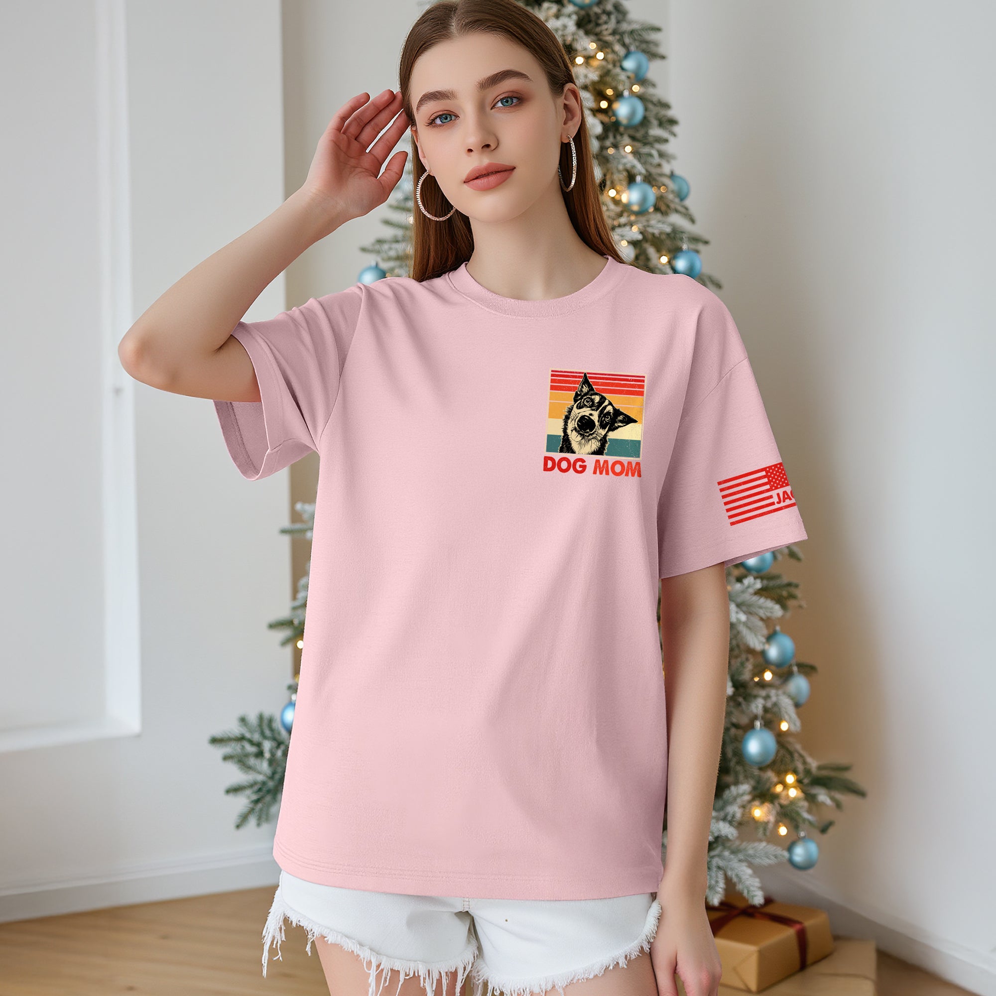 Custom Dog Dad T-Shirt – Personalized Pet Portrait Vintage Tee, Unique Gift for Dog Lovers