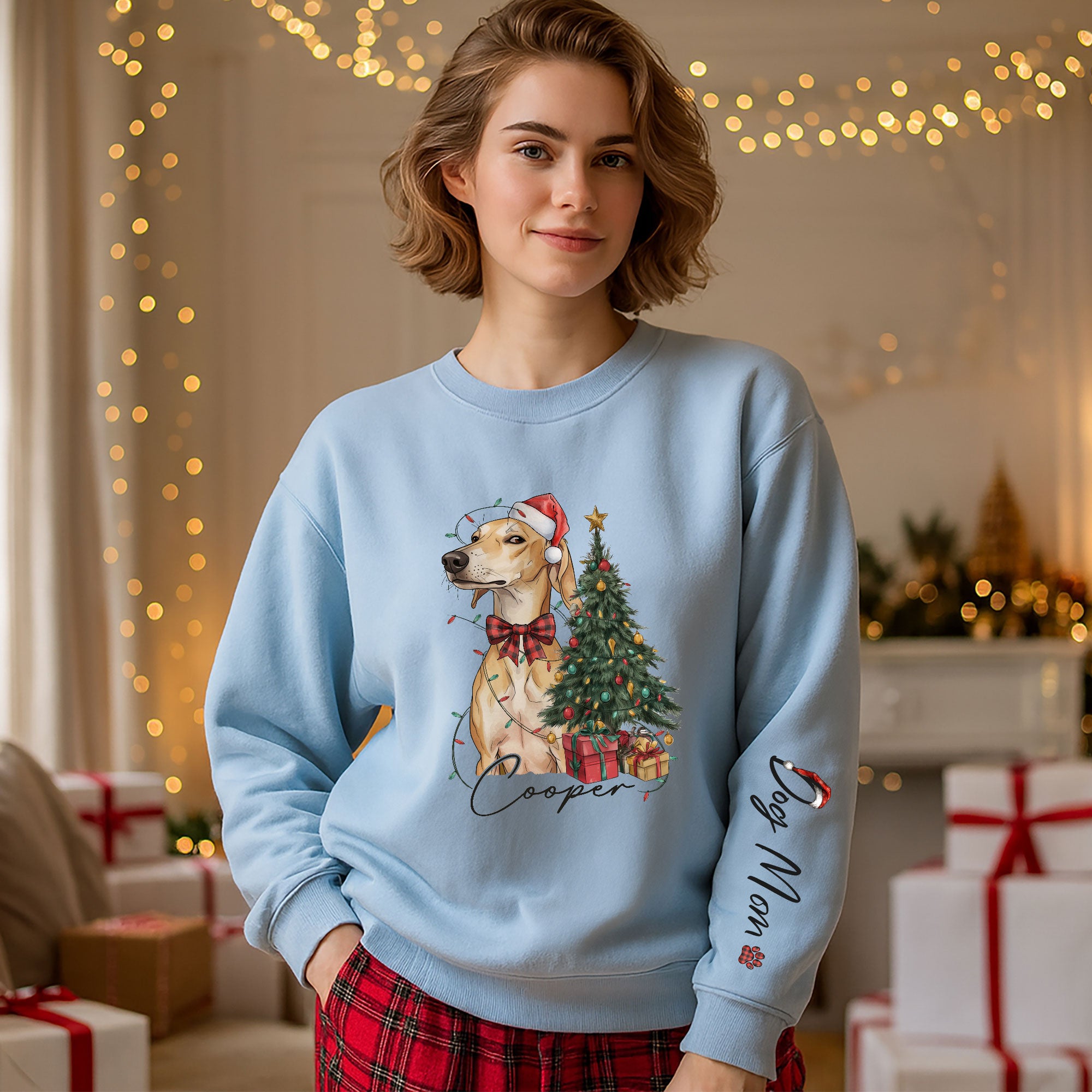 Personalized Dog Mom Sweatshirt, Christmas Sweatshirts For Women, Dog Mom Gift