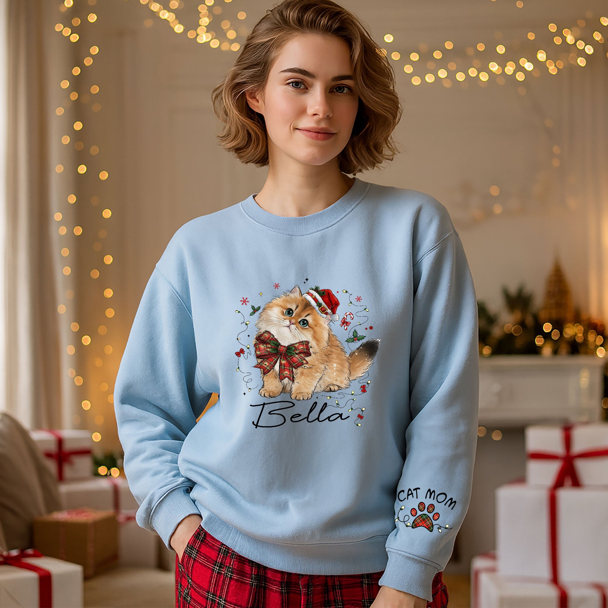 Custom Pet Lover Sweatshirt – Handmade Christmas Gift for Women & Cat Moms