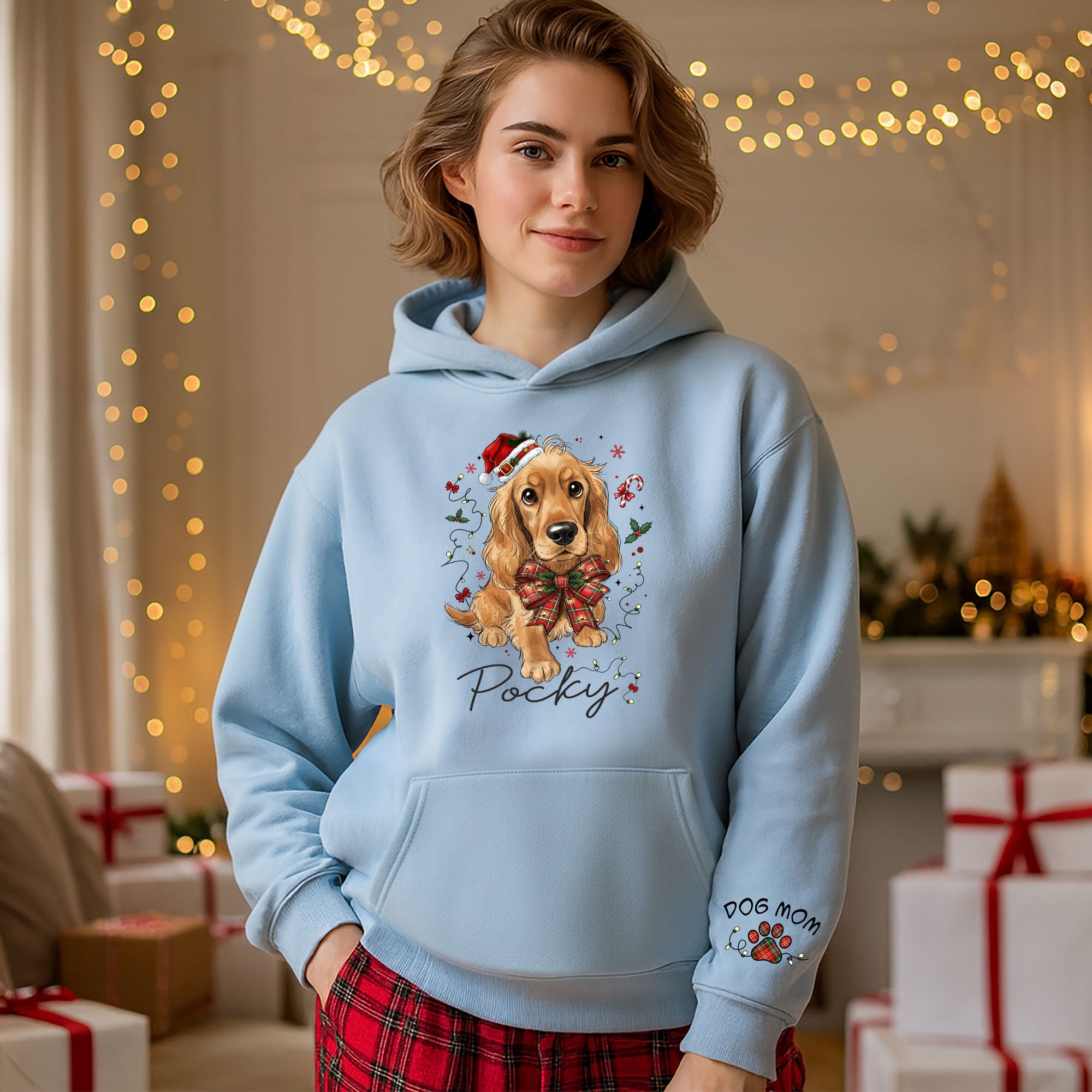 Custom Christmas Dog Hoodie – Personalized Pet Photo Gift for Dog Moms