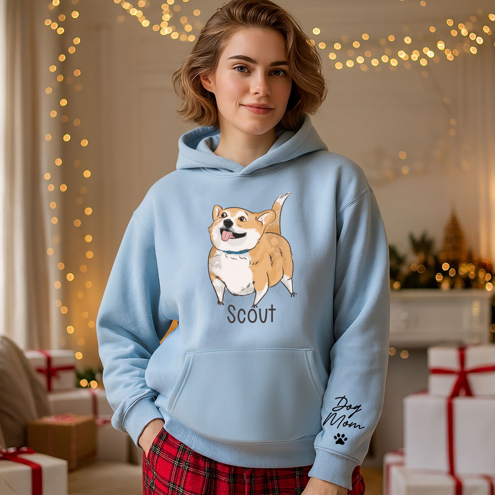 Custom Dog Mom Hoodie – Personalized Dog Hoodie with Pet Photo & Name, Cute Gift for Pet Lovers