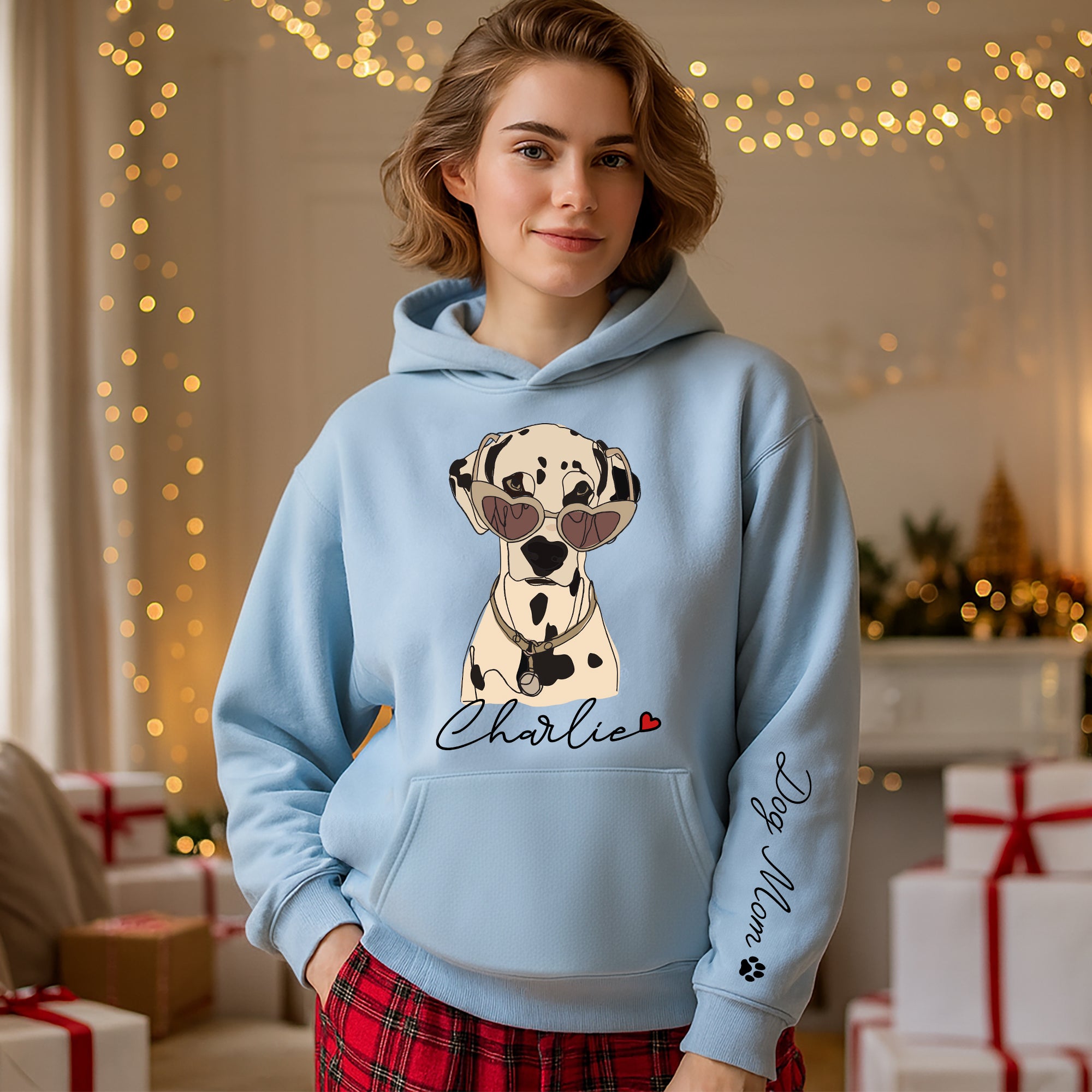 Personalized Dog Hoodie – Custom Pet Portrait with Name | Unique Gift for Pet Lovers