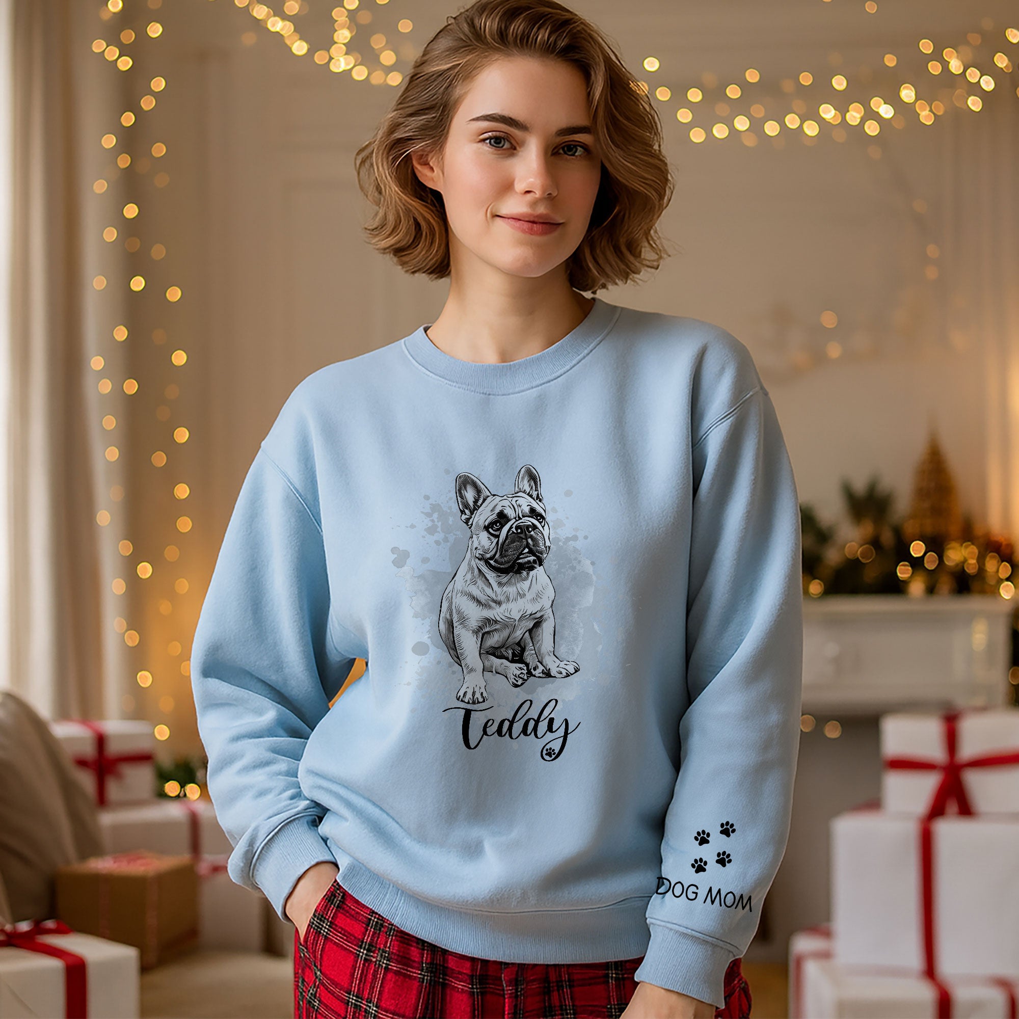 Custom Dog Sweatshirt – Personalized Pet Drawing of Your Dog, Ideal Gift for Dog Lovers