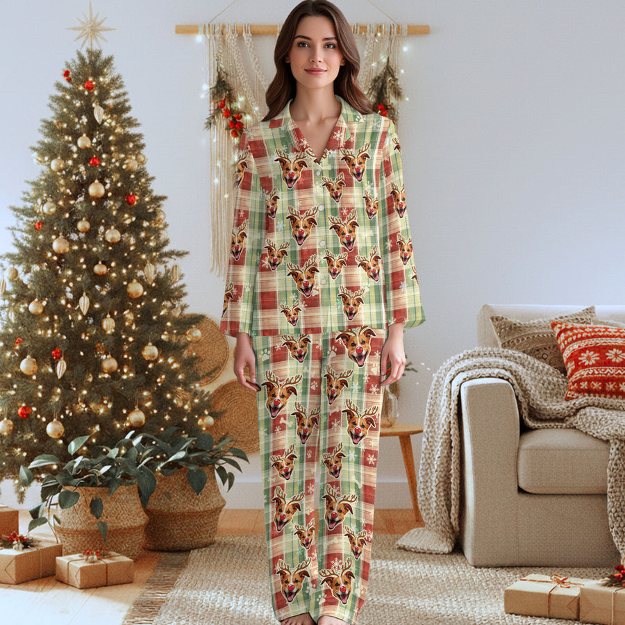 Custom Pet Face Pajamas – Personalized Christmas PJs for Women, Dog Mom Gifts, Cozy Holiday Sleepwear