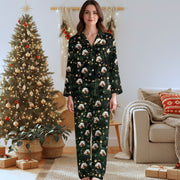 Personalized Dog Face Pajamas – Custom Christmas PJs for Women, Cute Pet Photo Sleepwear Gift