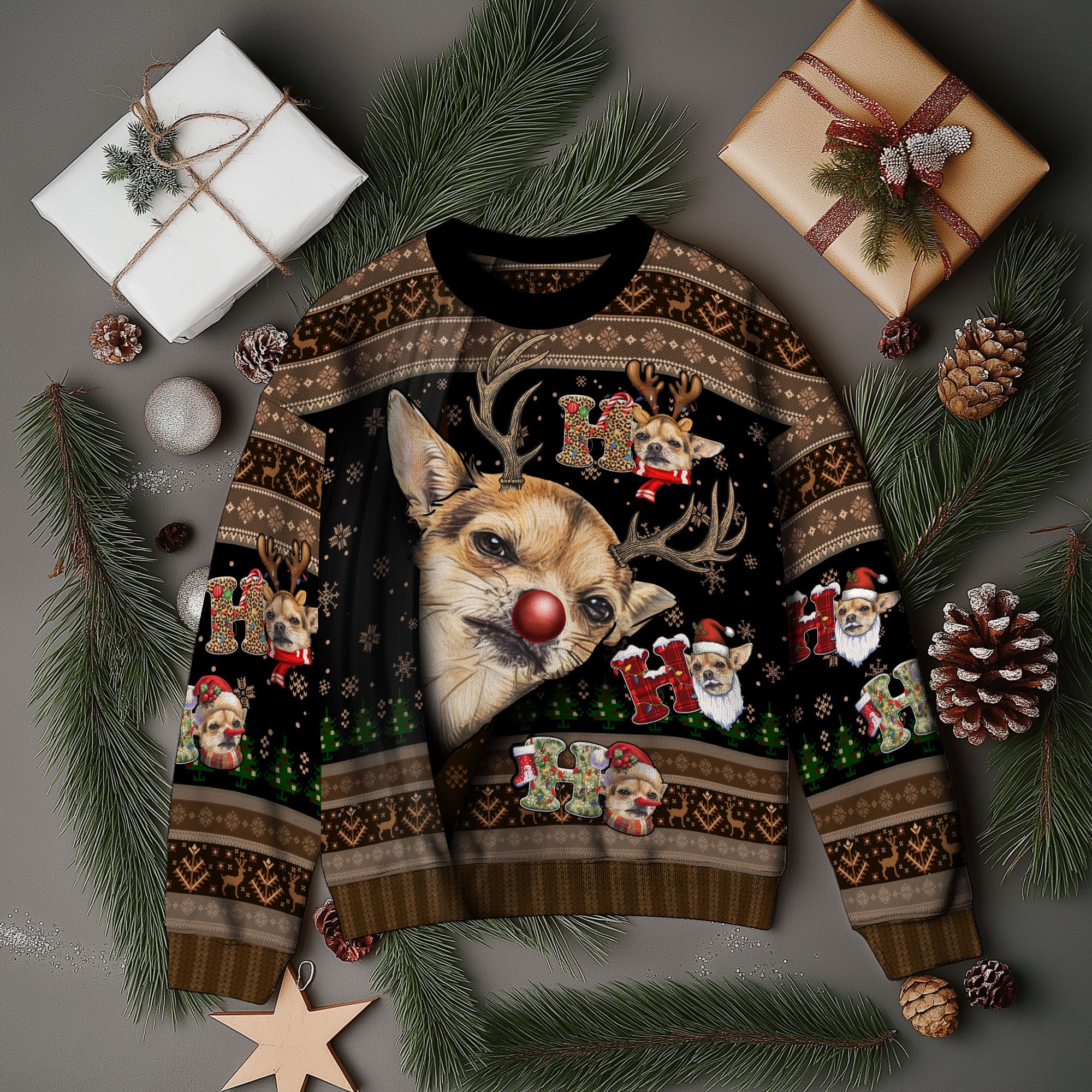 Ugly Christmas Dog Sweater – Personalized Pet Photo Holiday Sweatshirt for Men & Women