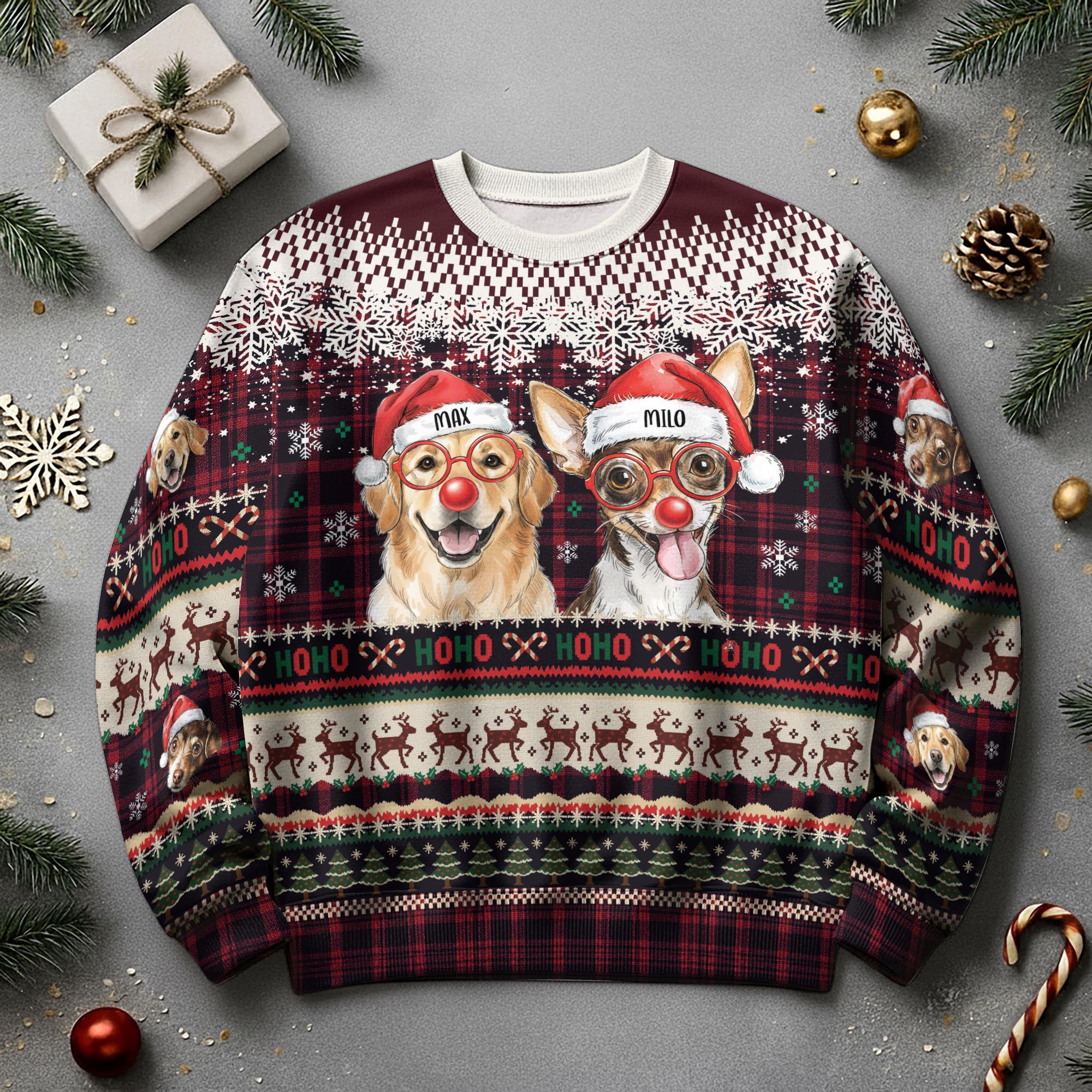 Custom Face Christmas Sweater – Personalized Family Holiday Sweatshirt Gift for Men Women
