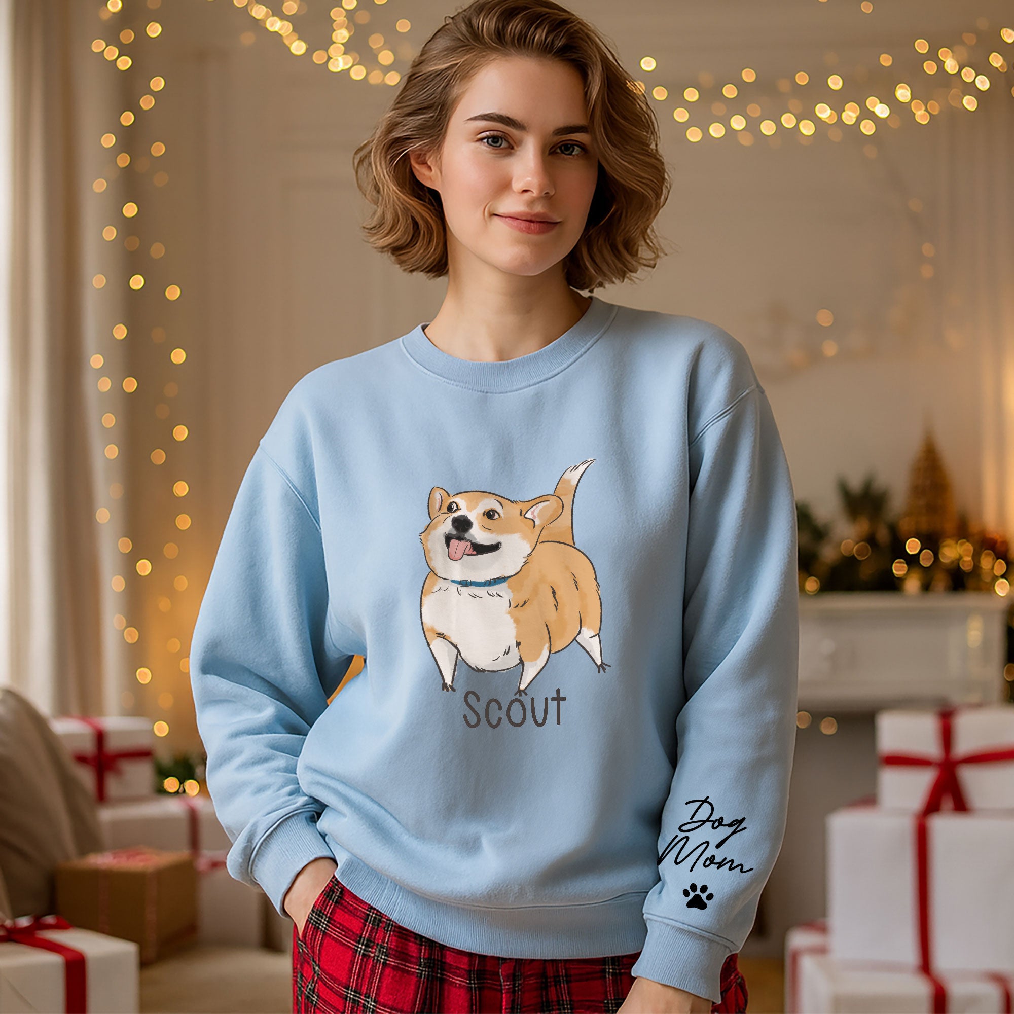 Custom Dog Sweatshirt - Photo & Text Personalized Christmas Gift for Pet Lovers