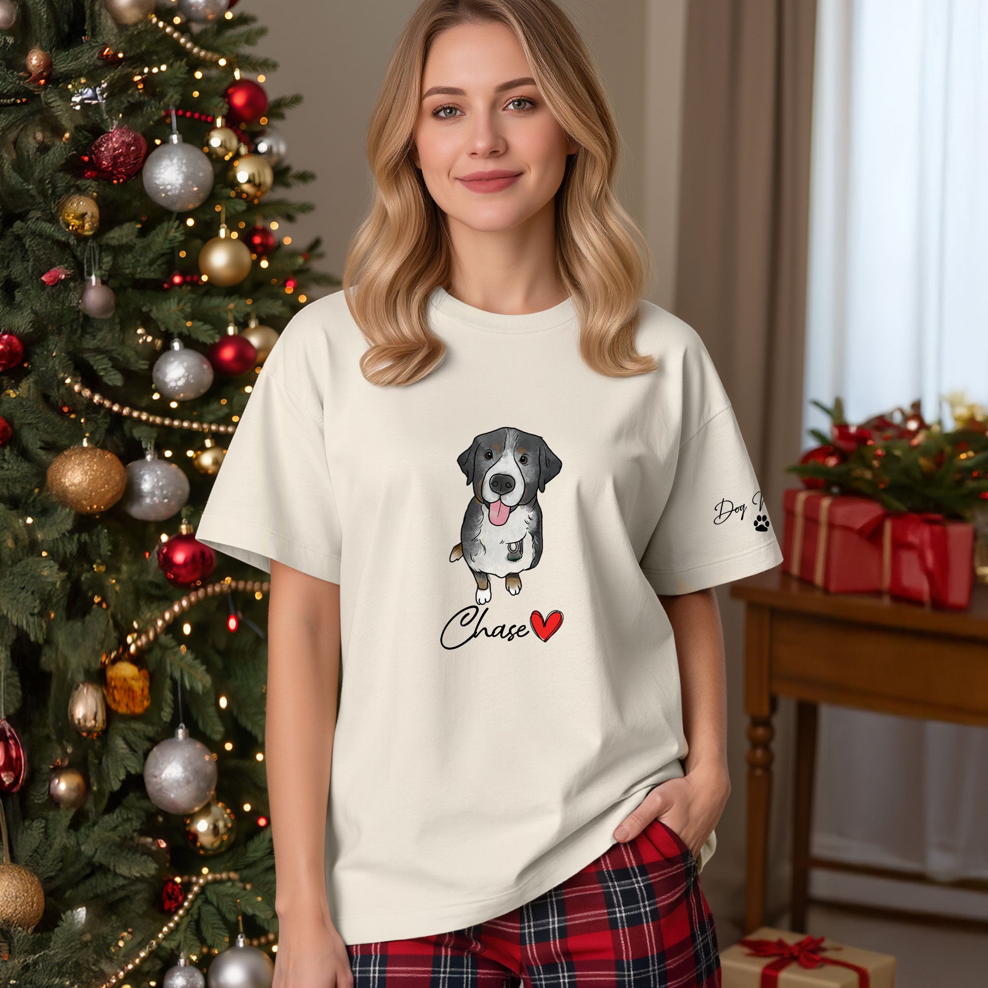 Personalized Dog Christmas Shirt – Custom Pet Photo Shirt, Gift for Dog Mom, Dog Dad