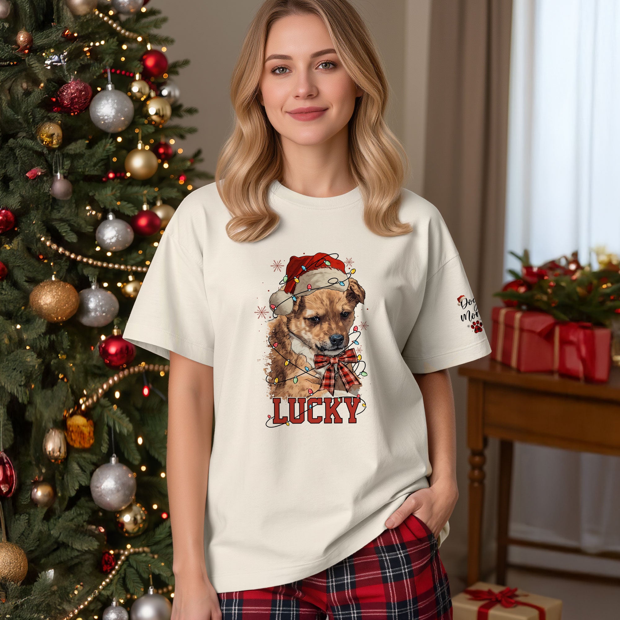 Custom Dog Shirt – Personalized Pet Photo T-Shirt, Holiday Gift for Dog Mom