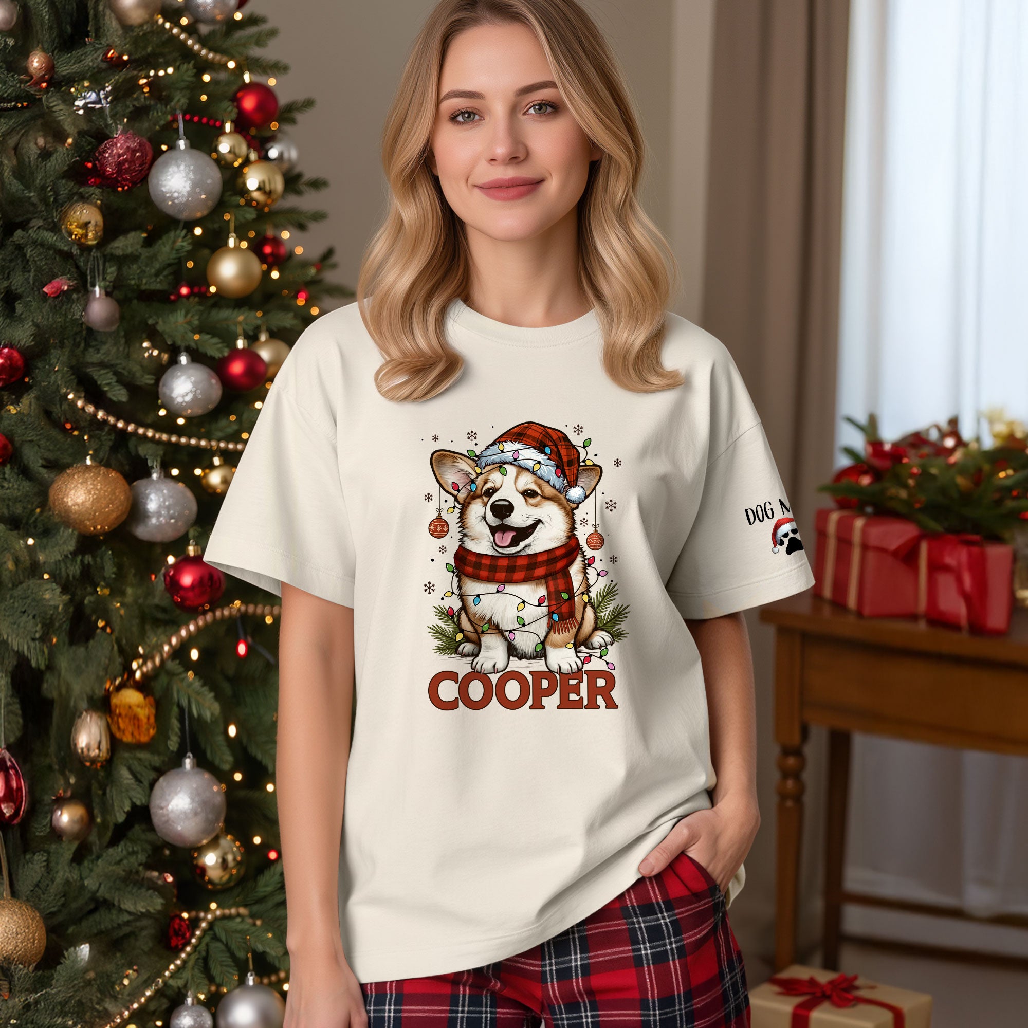 Personalized Pet Lover T-Shirt – Custom Dog Photo Christmas Shirt, Gift for Women