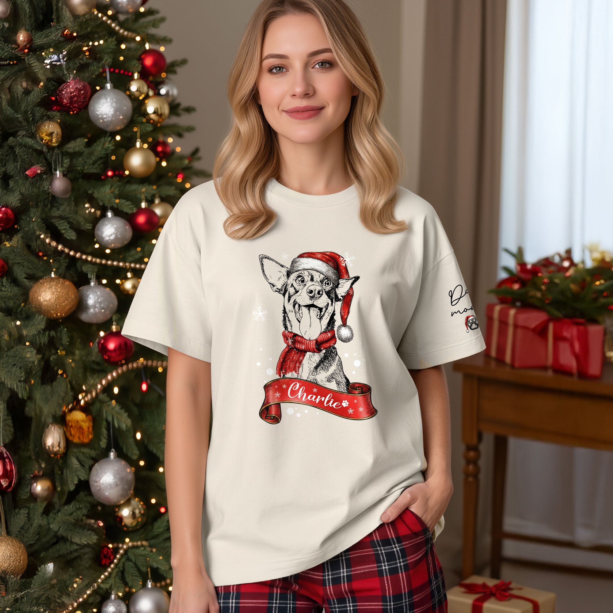 Christmas Dog T-Shirt – Custom Pet Photo Shirt, Funny Personalized Gift for Pet Lover