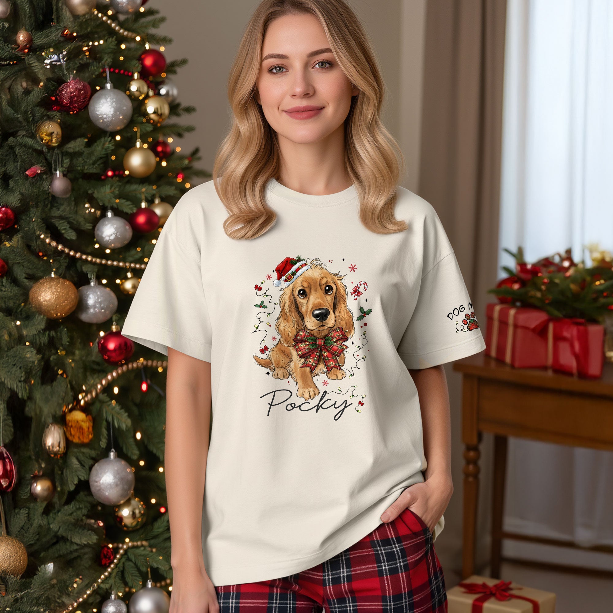 Personalized Dog Mom Shirt, Dog Mom Gift, Christmas Shirts For Women