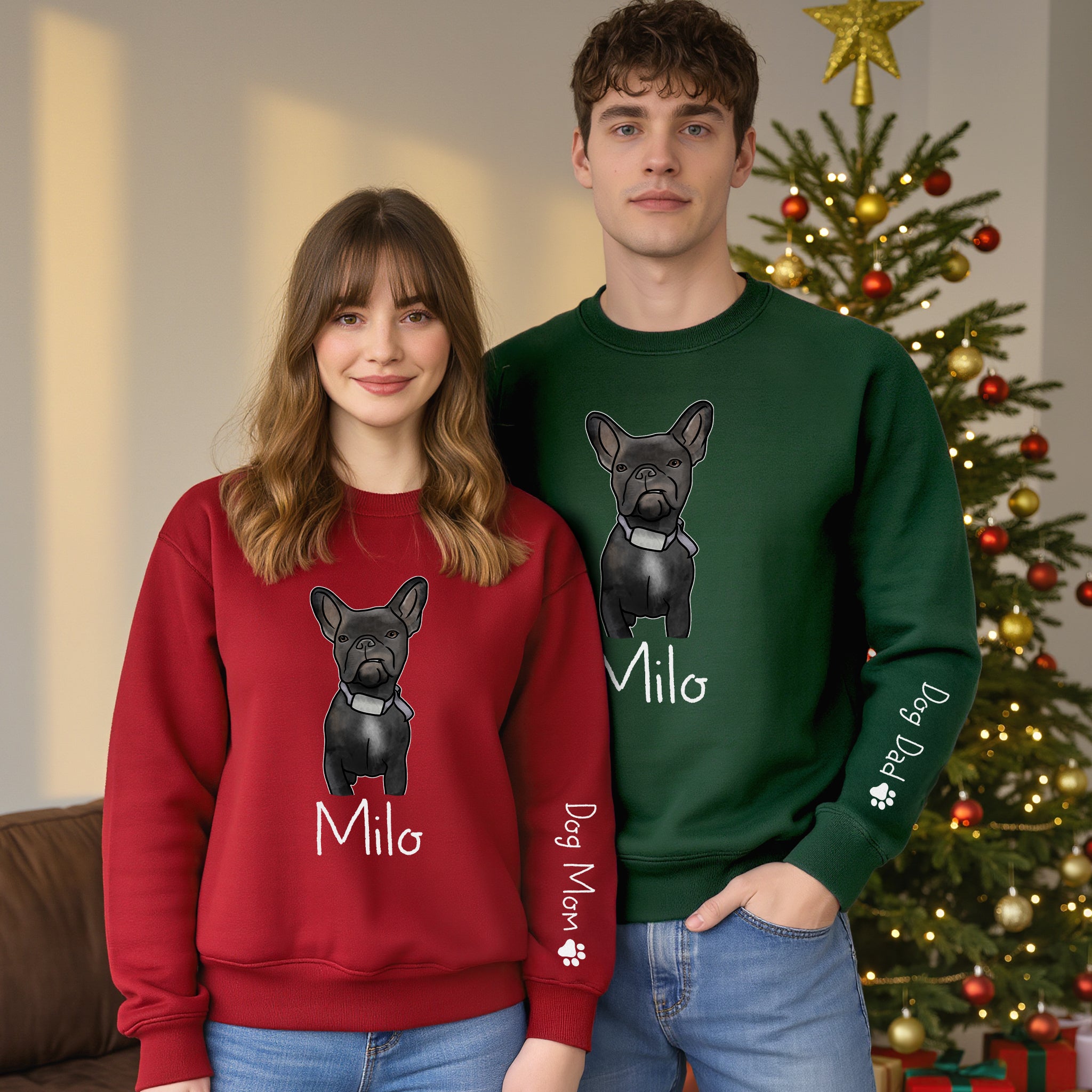 Custom Dog Lover Sweatshirt – Personalized Pet Photo Crewneck, Christmas Gift for Women