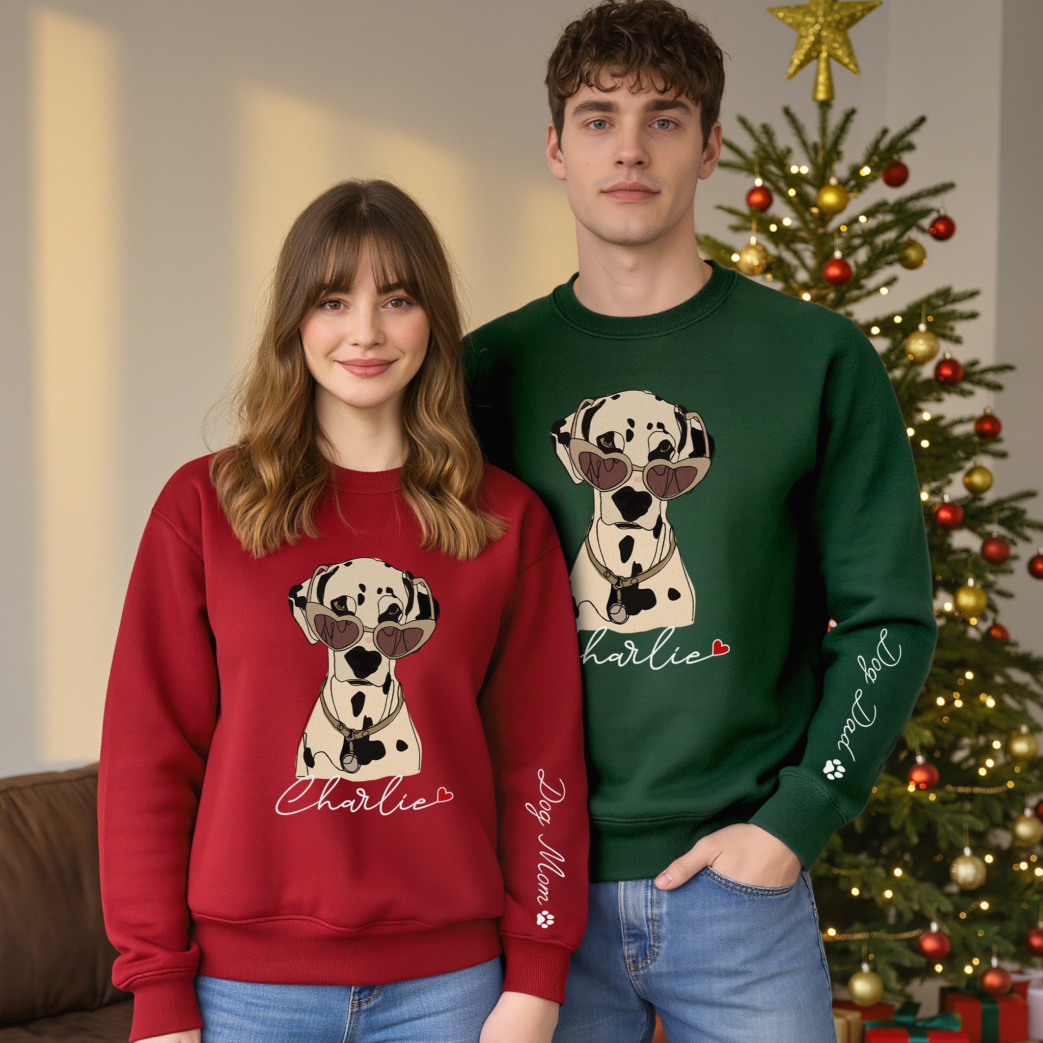 Custom Dog Sweatshirt – Personalized Pet Design with Your Dog’s Minimalist Portrait