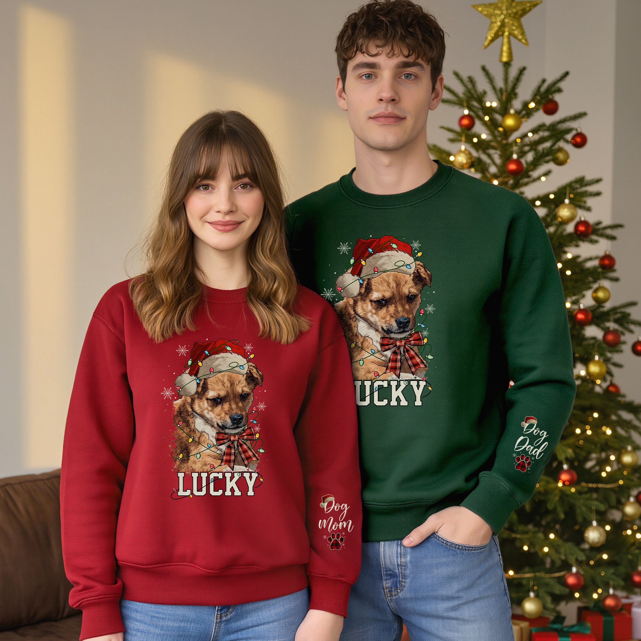 Custom Dog Christmas Sweatshirt – Personalized Pet Gift