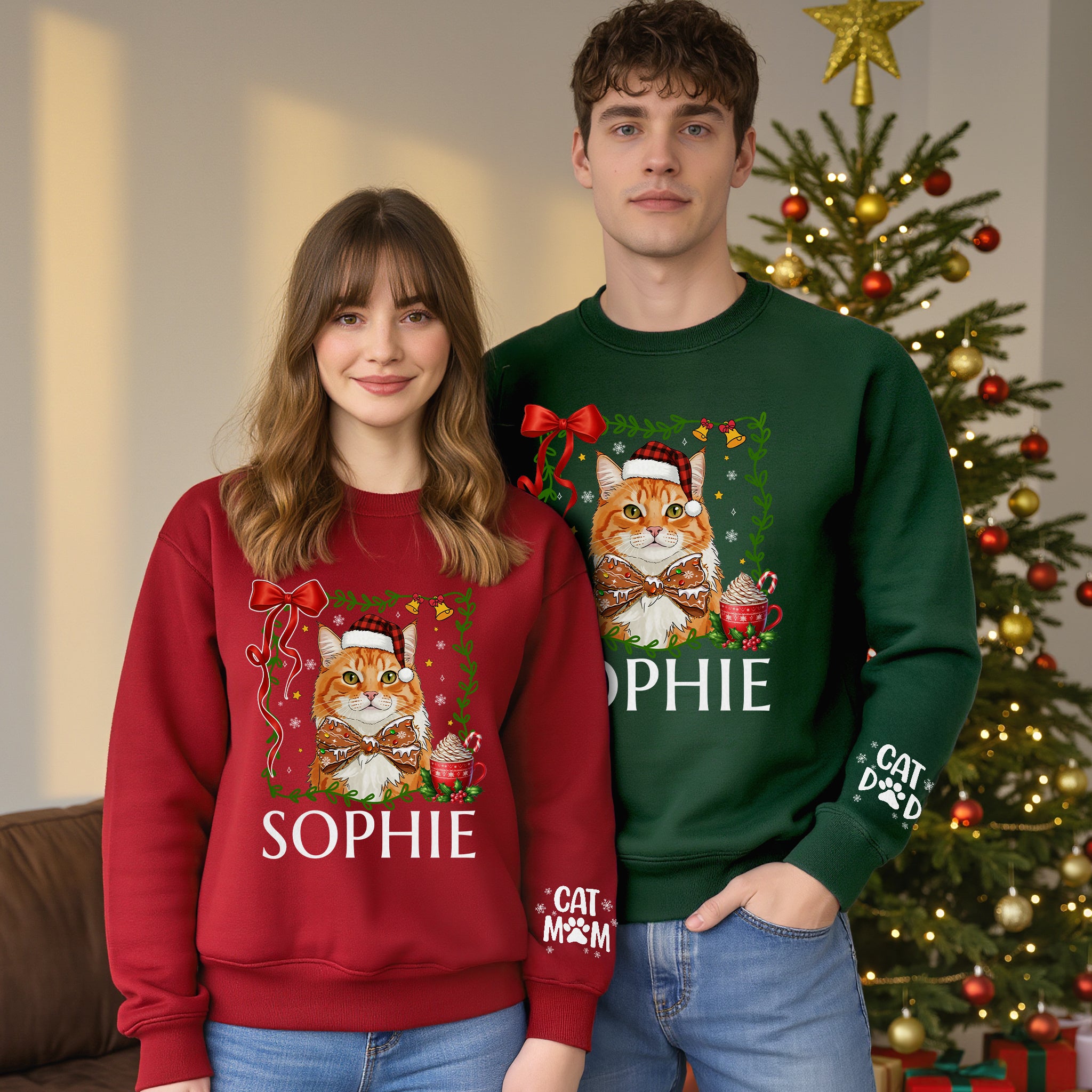 Personalized Cat Mom Sweatshirt – Holiday Sweatshirt for Women