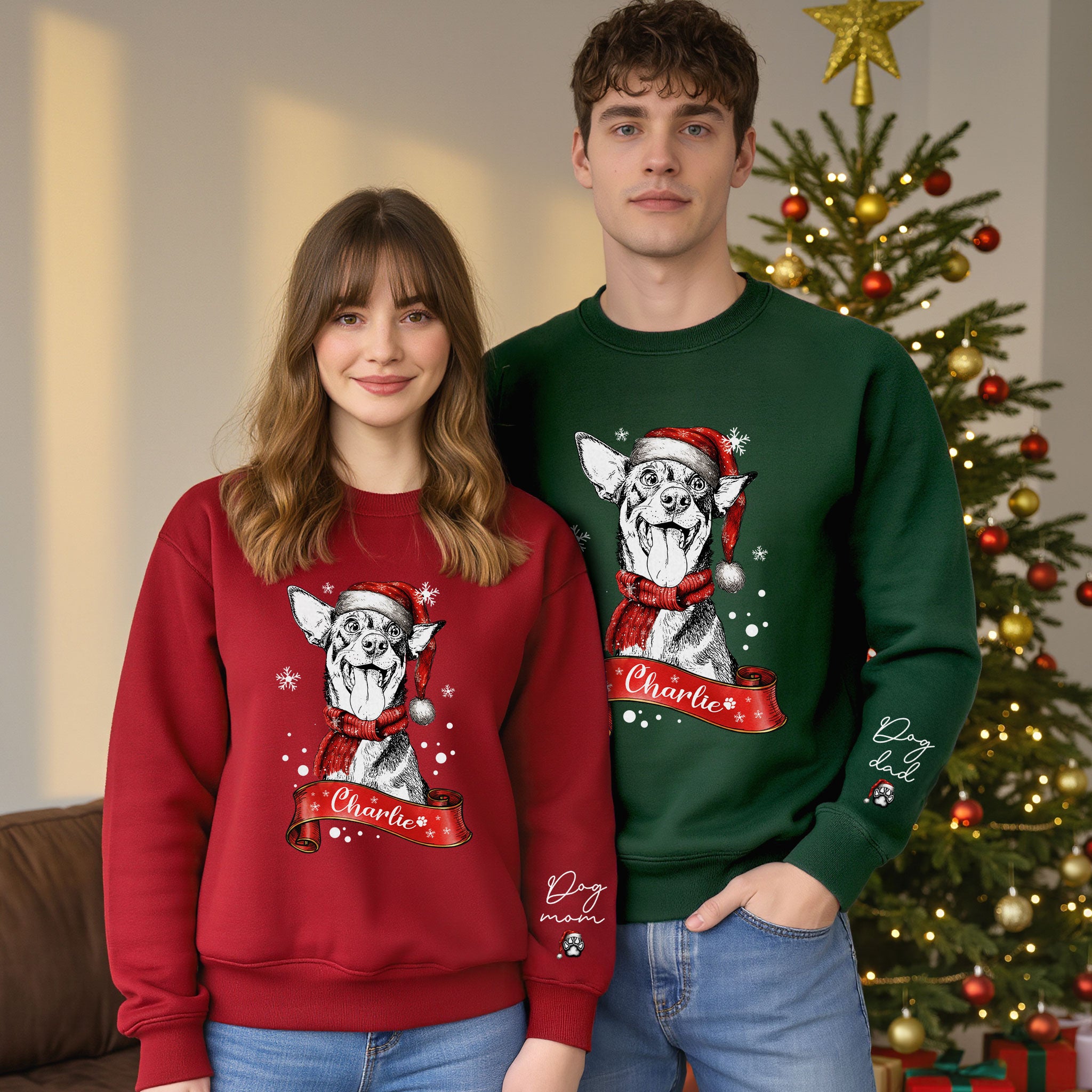 Personalized Dog Mom Sweatshirt, Dog Mom Gift, Christmas Sweatshirts For Women