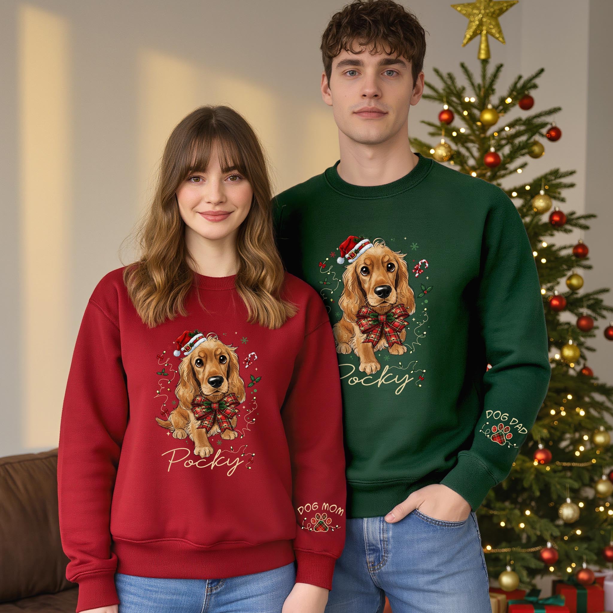 Dog Mom Christmas Sweatshirt – Custom Pet Lover Gift