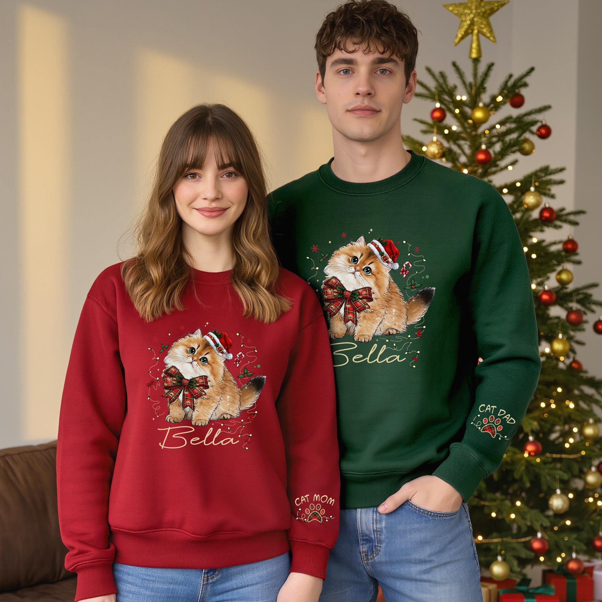 Custom Pet Lover Sweatshirt – Handmade Christmas Gift for Women & Cat Moms