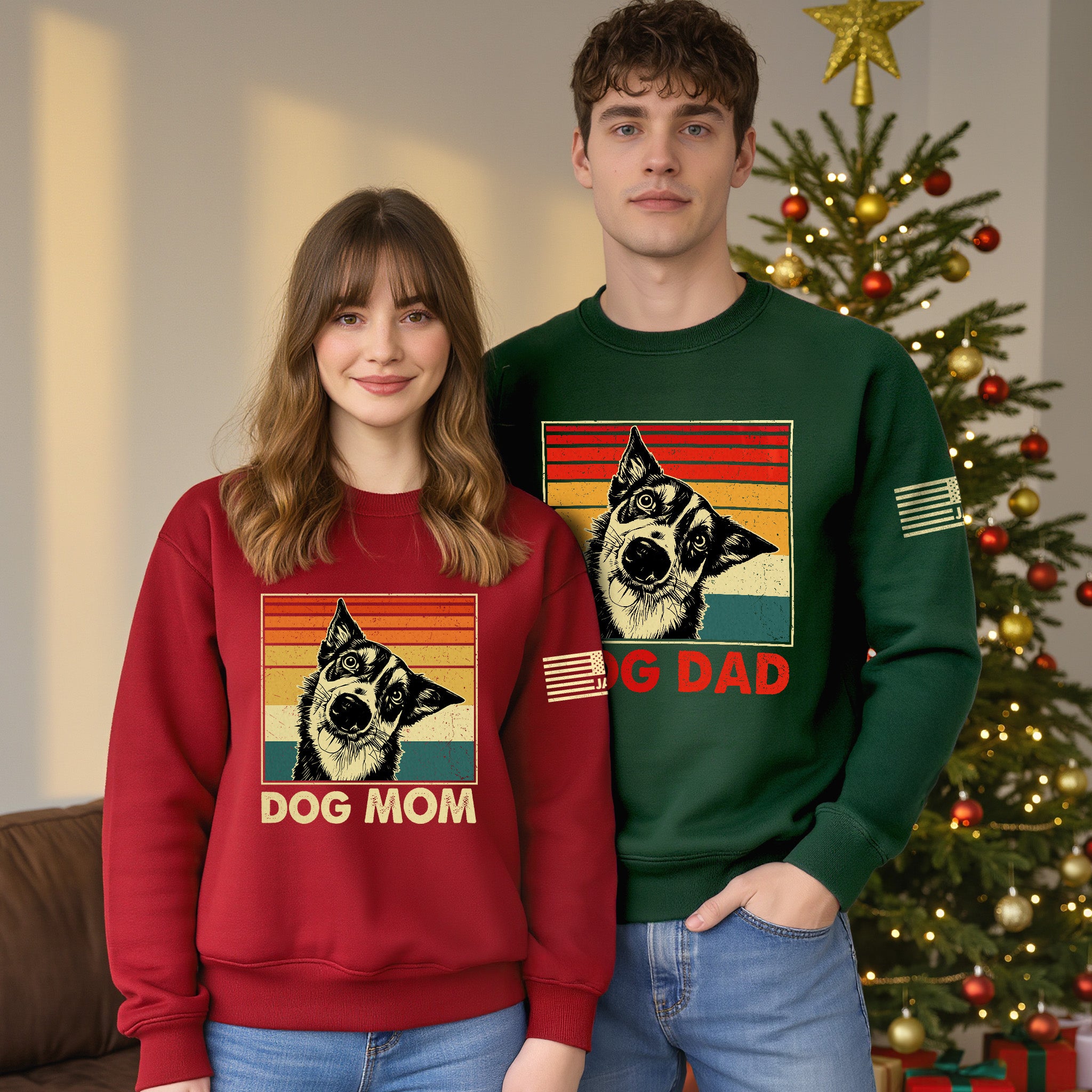 Personalized Dog Dad Sweatshirt – Custom Retro Dog Art, Perfect Gift for Dog Lovers