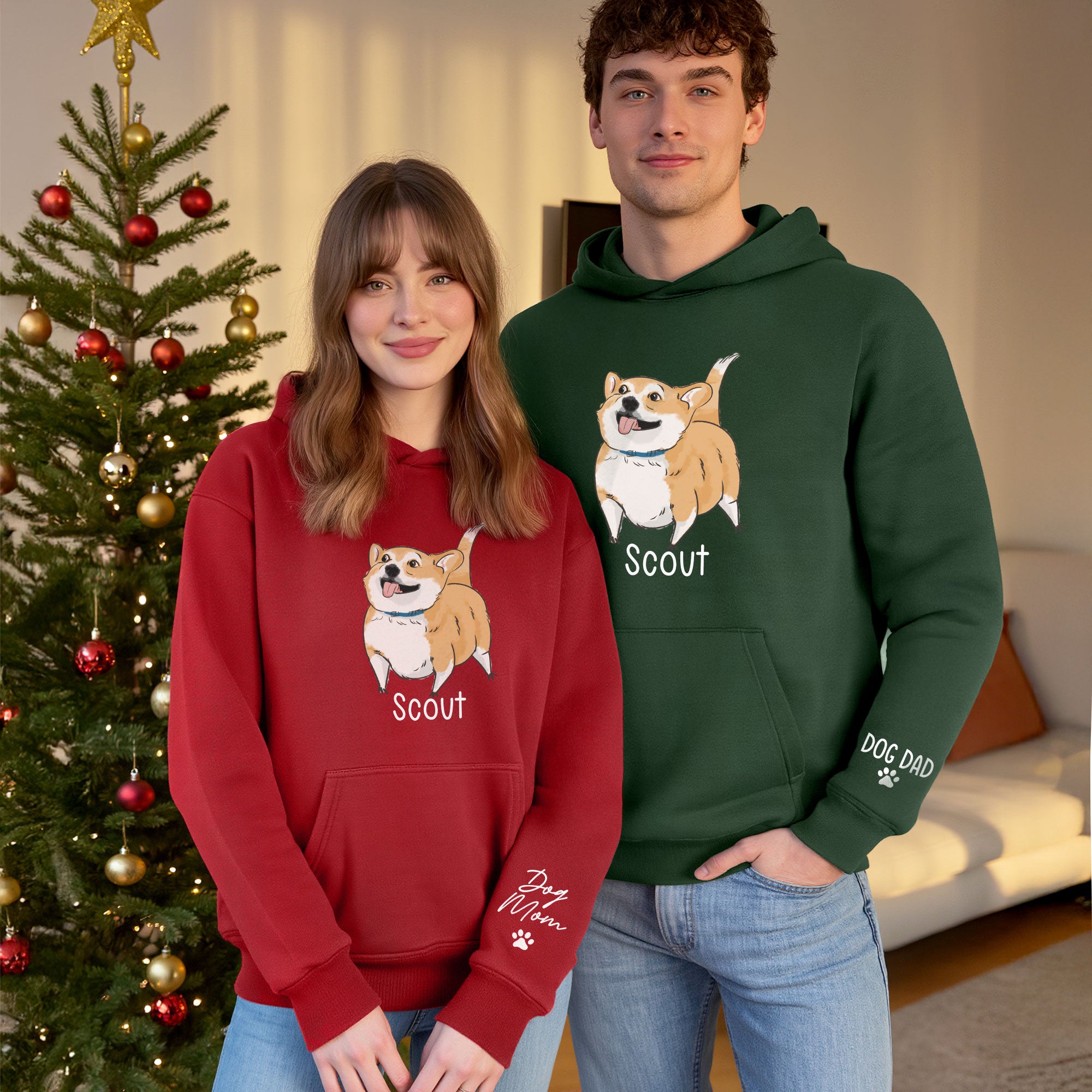 Custom Dog Mom Hoodie – Personalized Dog Hoodie with Pet Photo & Name, Cute Gift for Pet Lovers