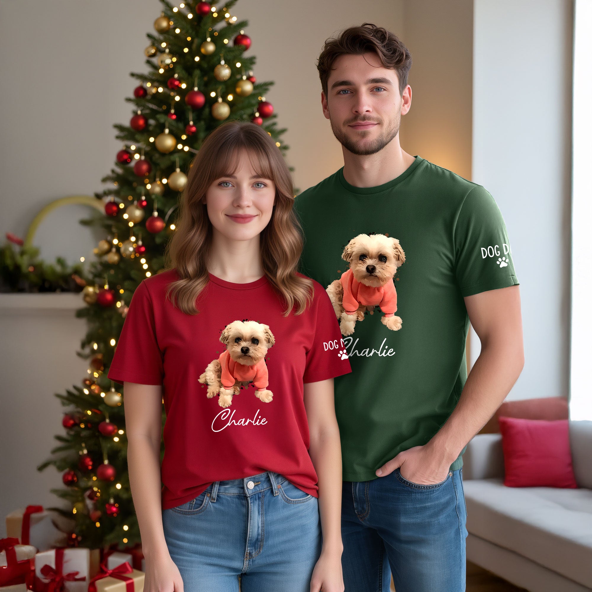 Personalized Dog Mom T-Shirt – Custom Dog Photo Shirt with Pet Name, Cute Gift for Pet Lovers