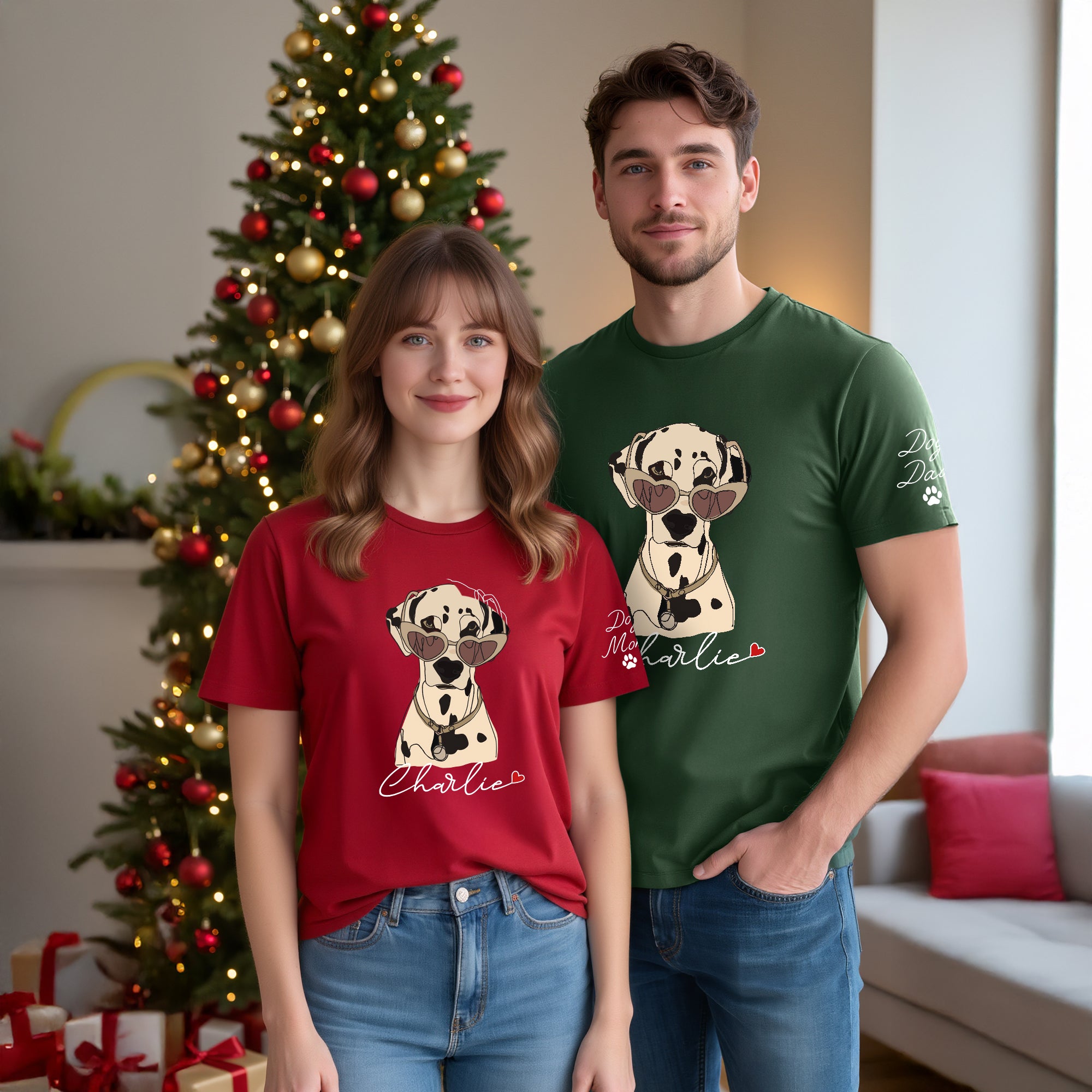 Custom Dog Mom Shirt – Personalized Pet Lover T-Shirt, Unique Christmas Gift for Pet Lovers