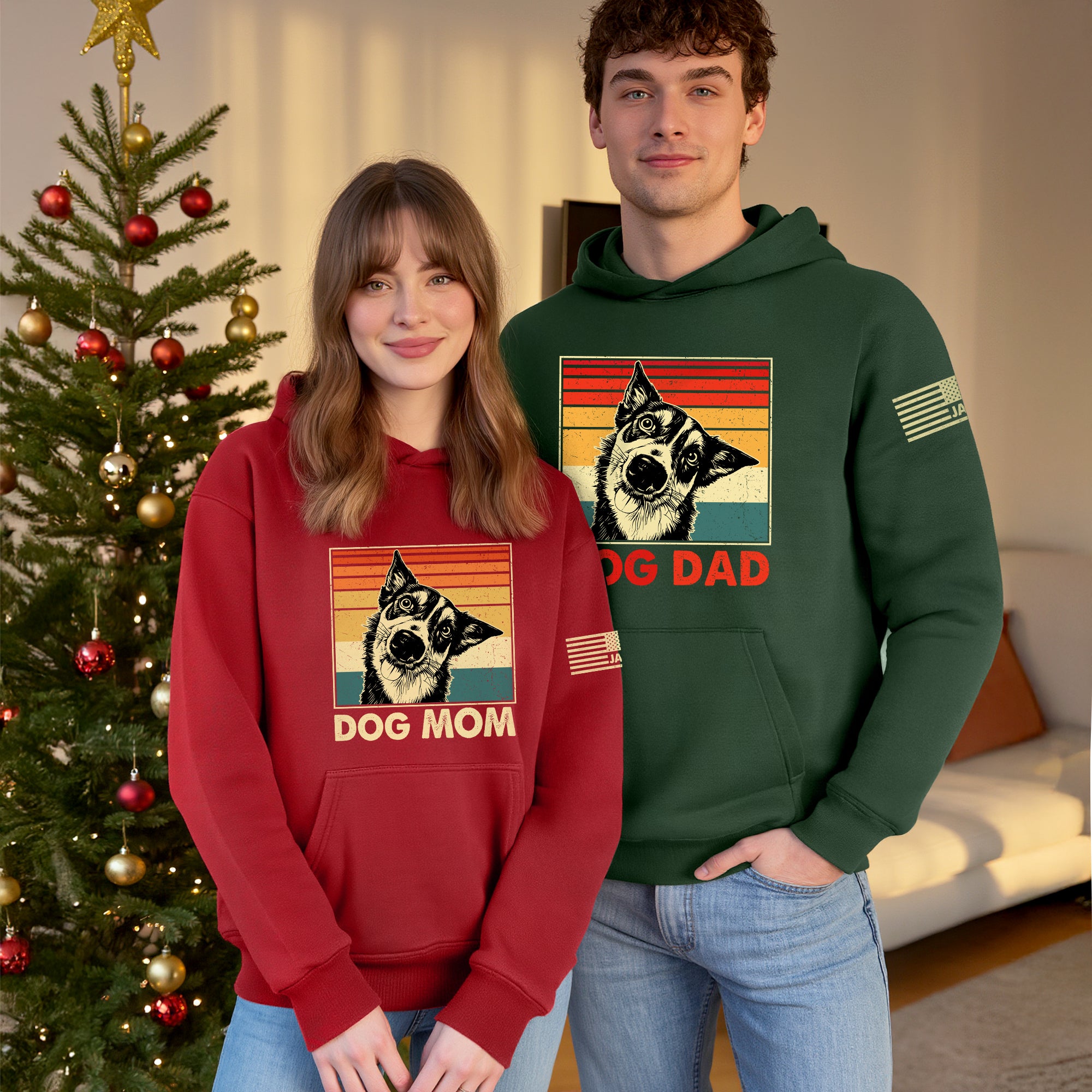 Custom Dog Dad Hoodie – Personalized Pet Photo Retro Hoodie, Gift for Dog Lovers