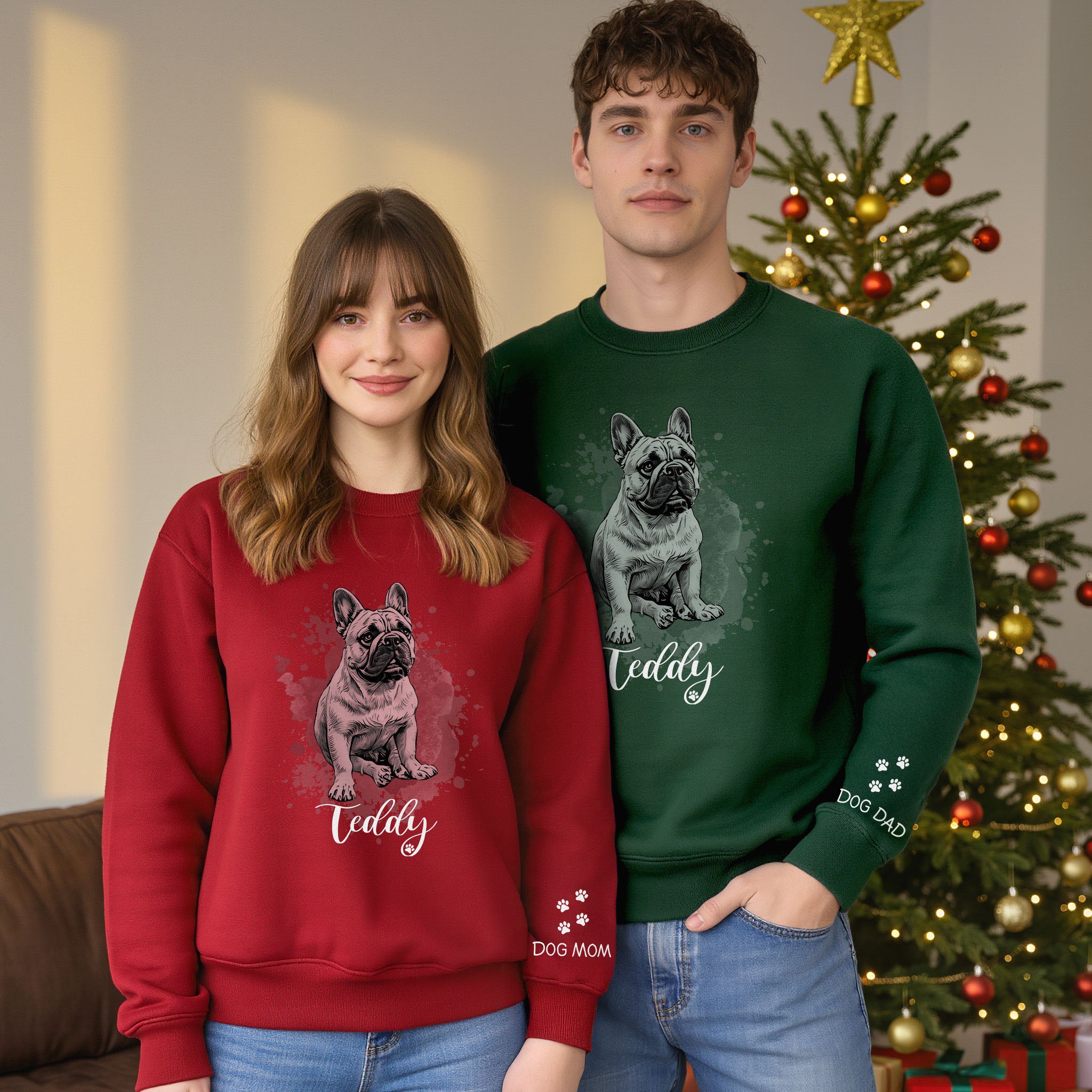 Custom Dog Sweatshirt – Personalized Pet Drawing of Your Dog, Ideal Gift for Dog Lovers