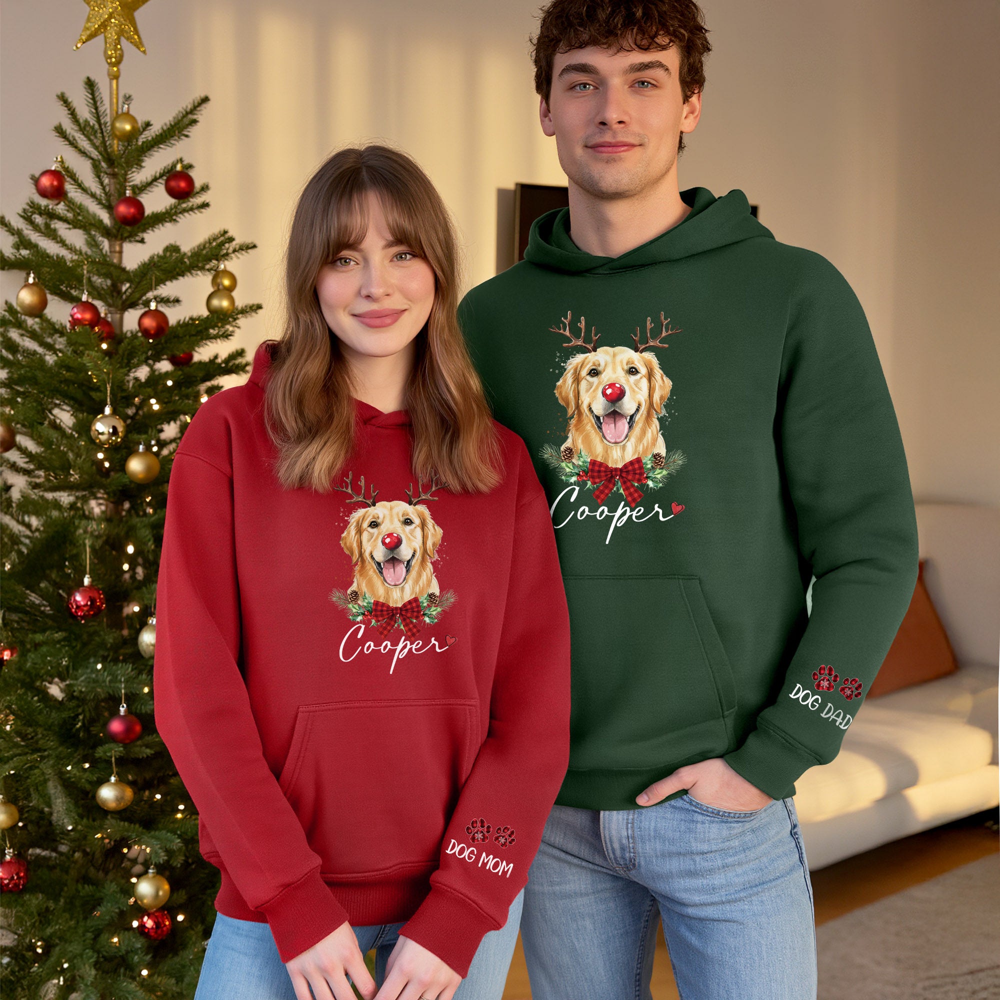 Dog Mom Christmas Hoodie – Cozy Holiday Sweatshirt for Pet Lovers