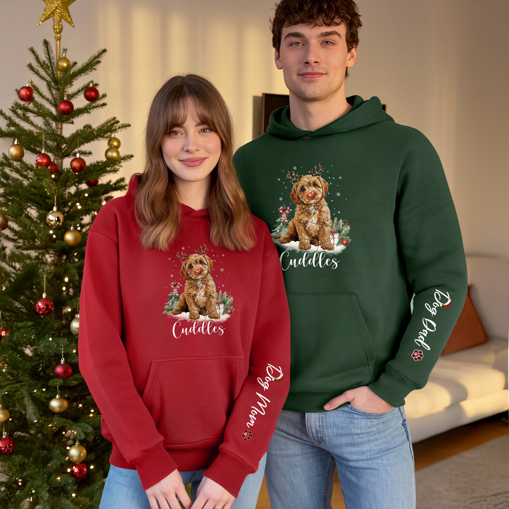 Holiday Dog Mom Hoodie – Perfect Christmas Gift for Puppy Lovers