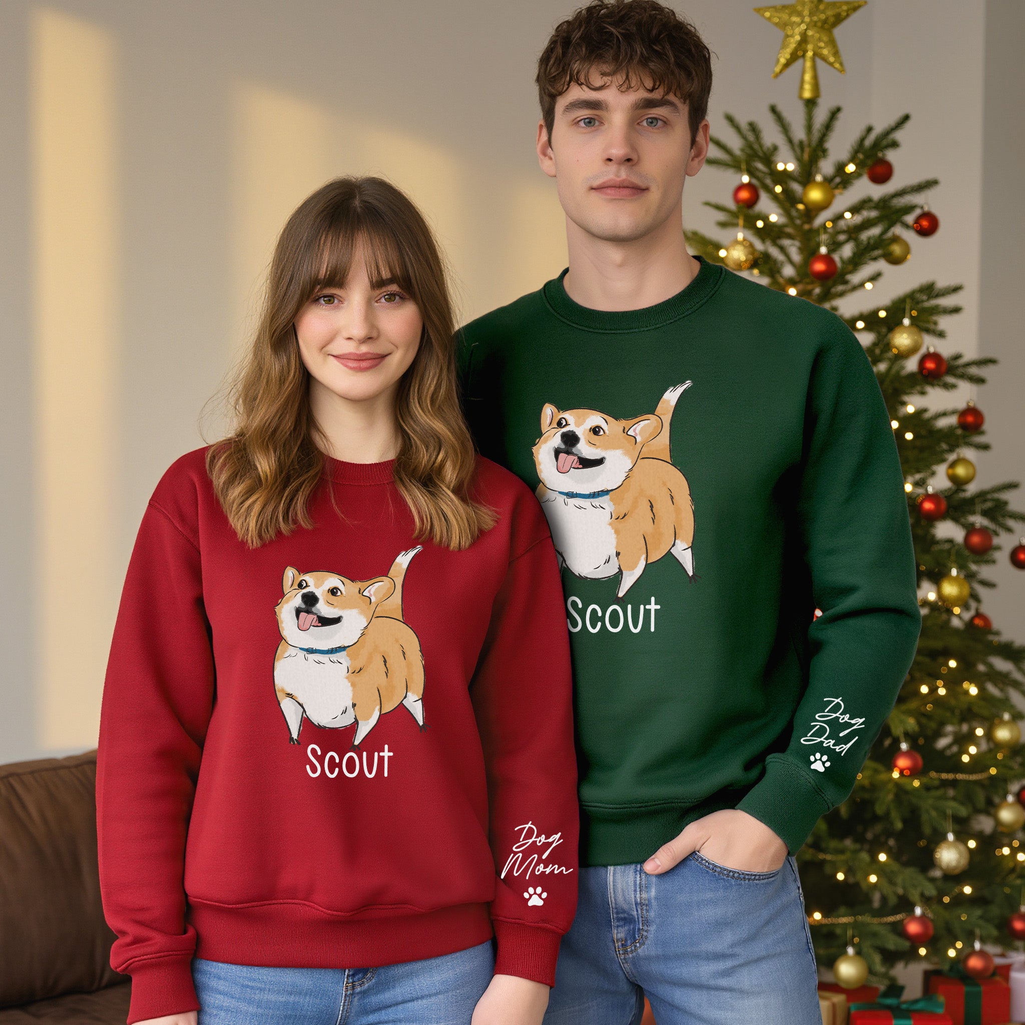 Custom Dog Sweatshirt - Photo & Text Personalized Christmas Gift for Pet Lovers