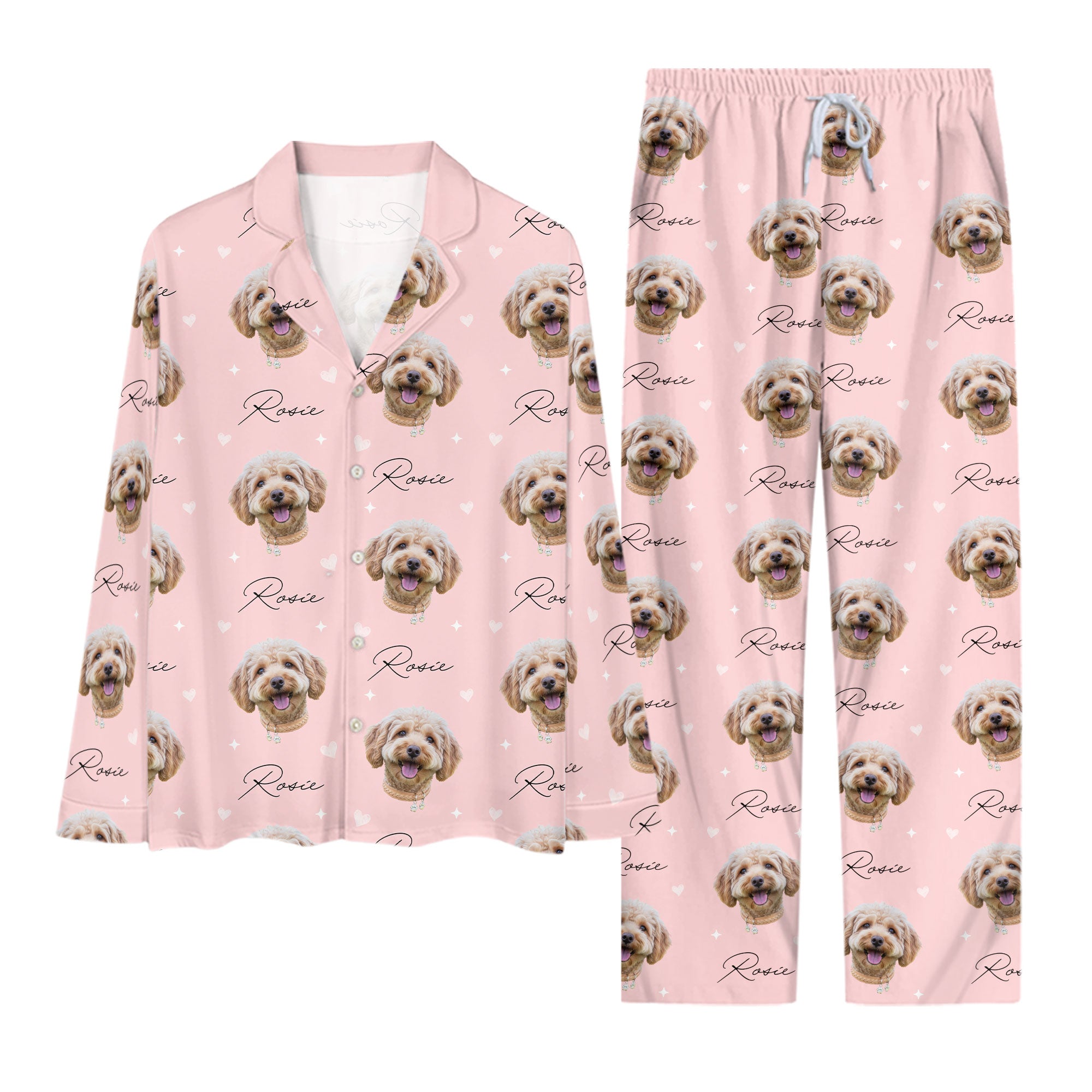 Custom Pet Pajamas Set – All Over Print Christmas PJs for Pet Lovers, Dog Lovers Holiday Gift