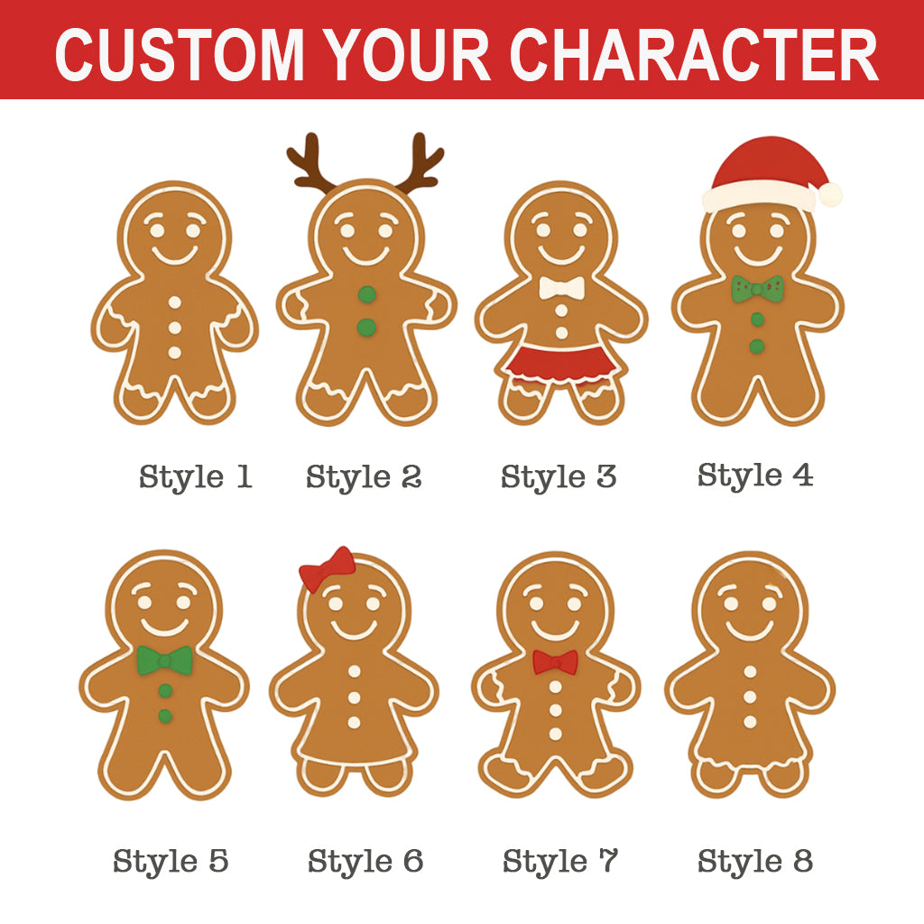 Custom Gingerbread Family Christmas Sweater – Personalized Name Ugly Holiday Sweatshirt for Family