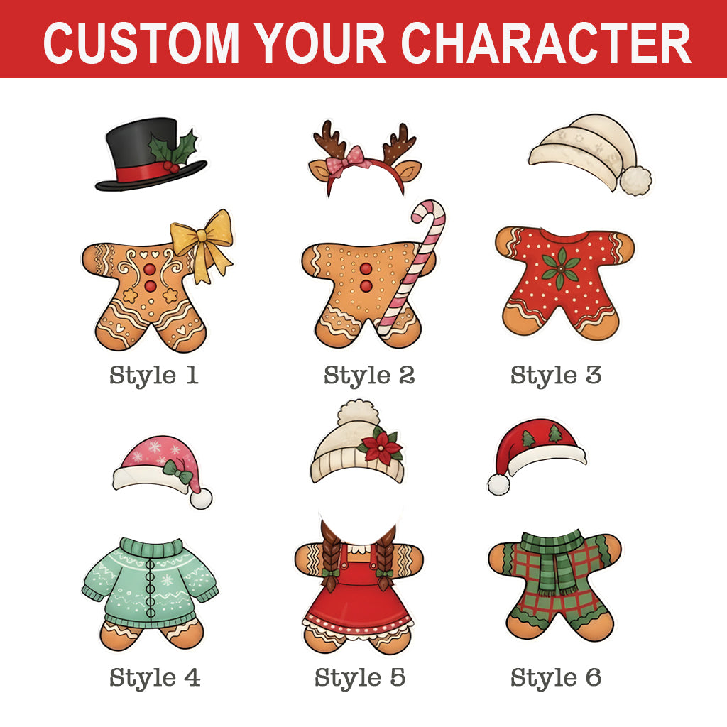 Personalized Gingerbread Family Ugly Christmas Sweater – Custom Name & Photo Holiday Sweatshirt Gift