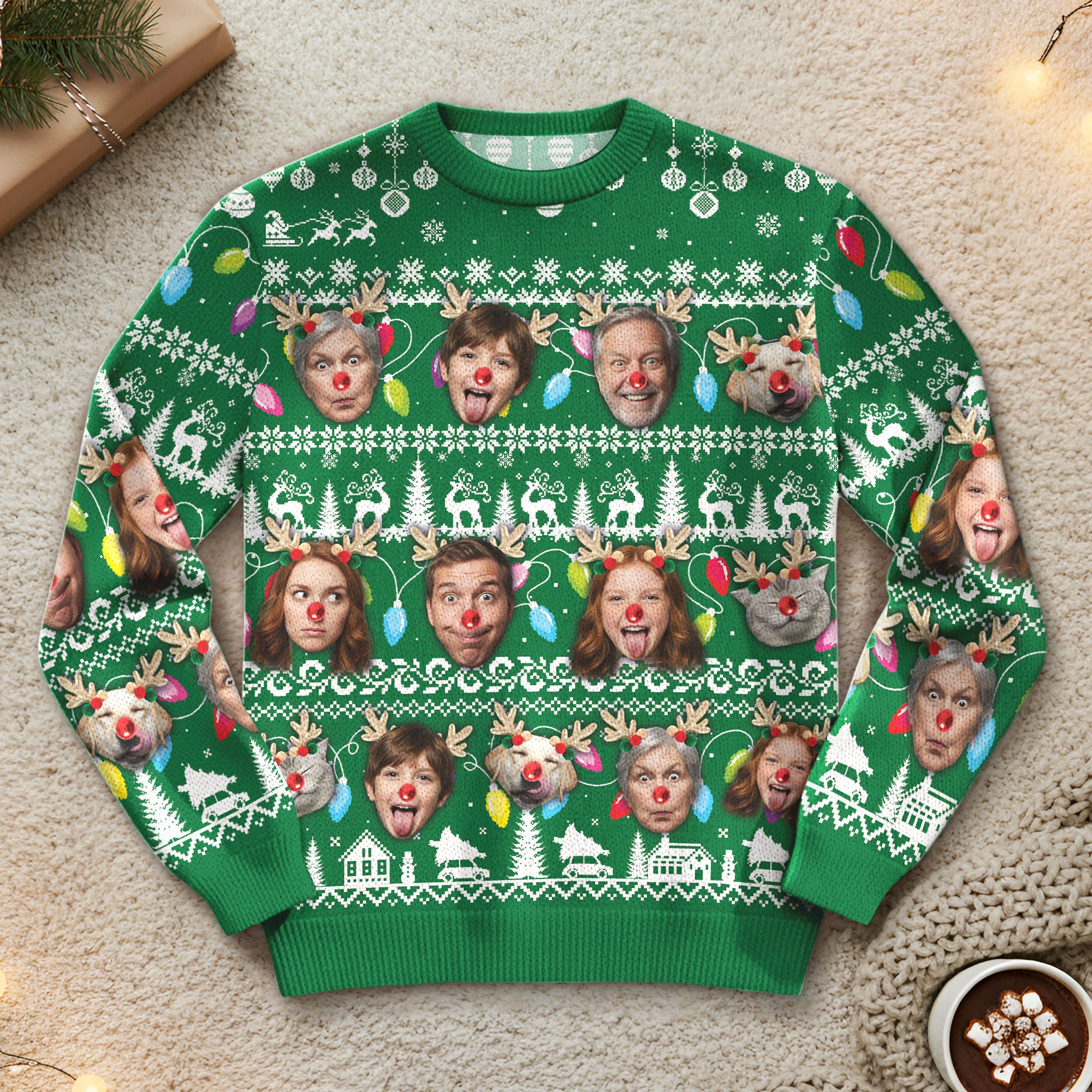Custom Face Xmas Ugly Sweater – Personalized Funny Holiday Apparel