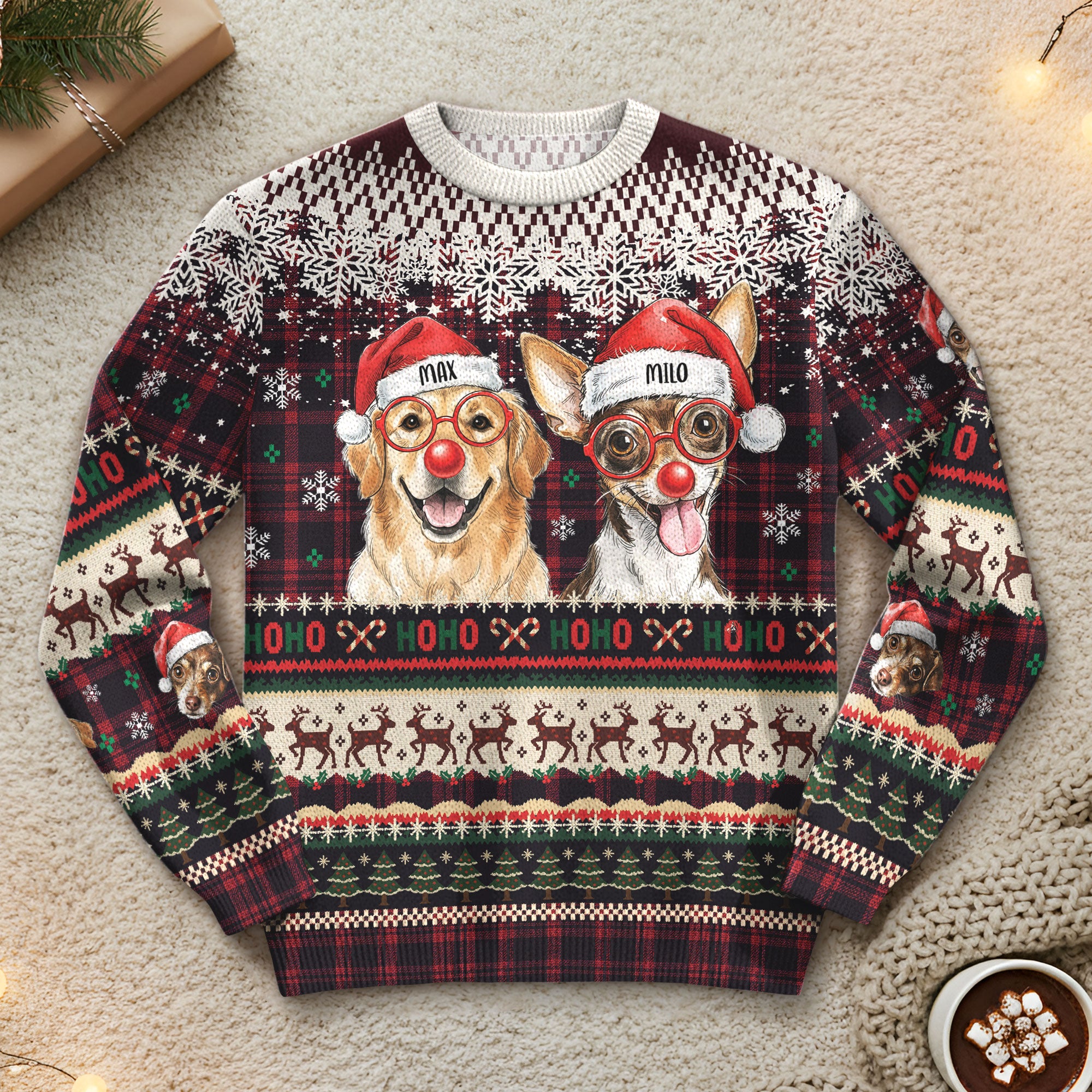 Custom Face Christmas Sweater – Personalized Family Holiday Sweatshirt Gift for Men Women
