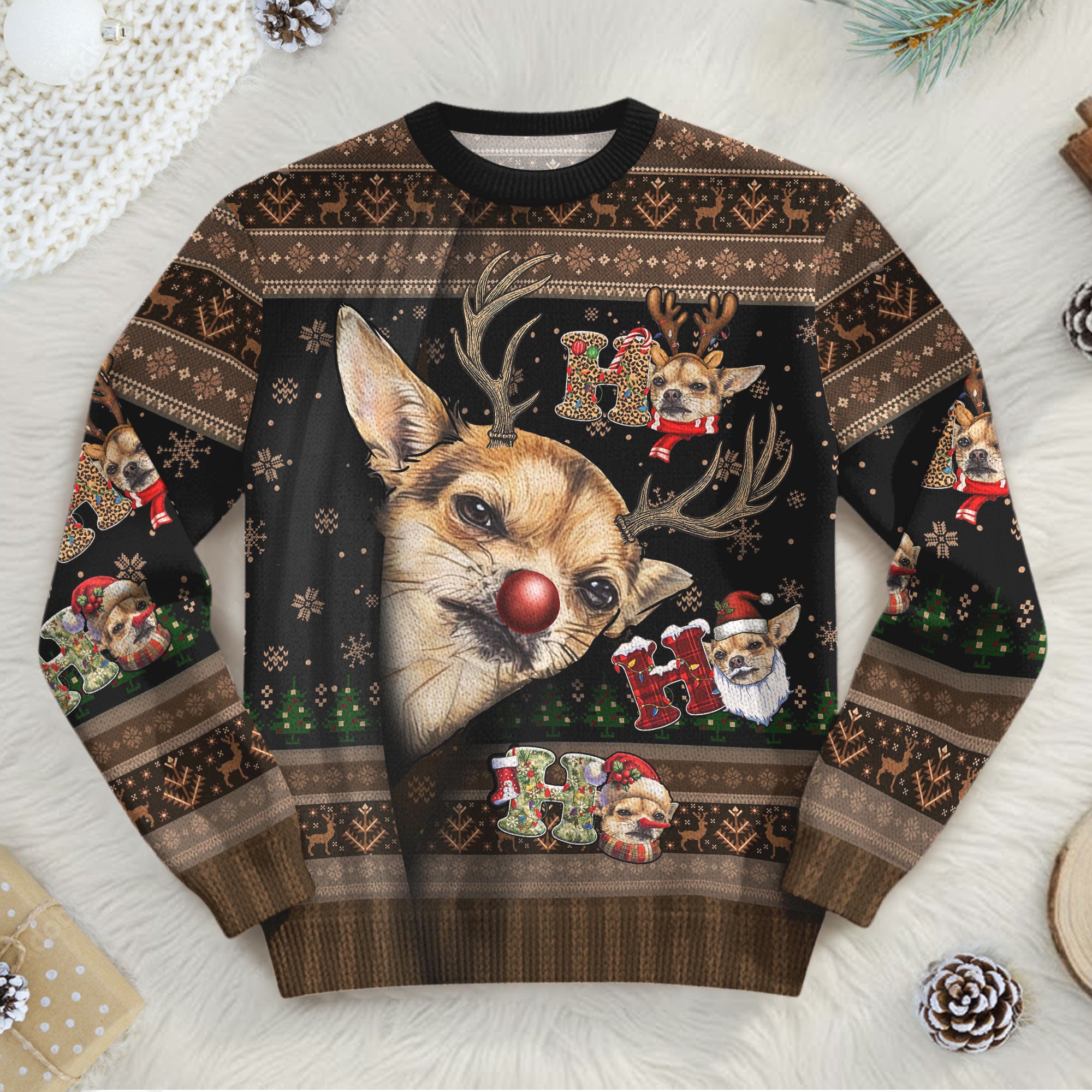 Ugly Christmas Dog Sweater – Personalized Pet Photo Holiday Sweatshirt for Men & Women