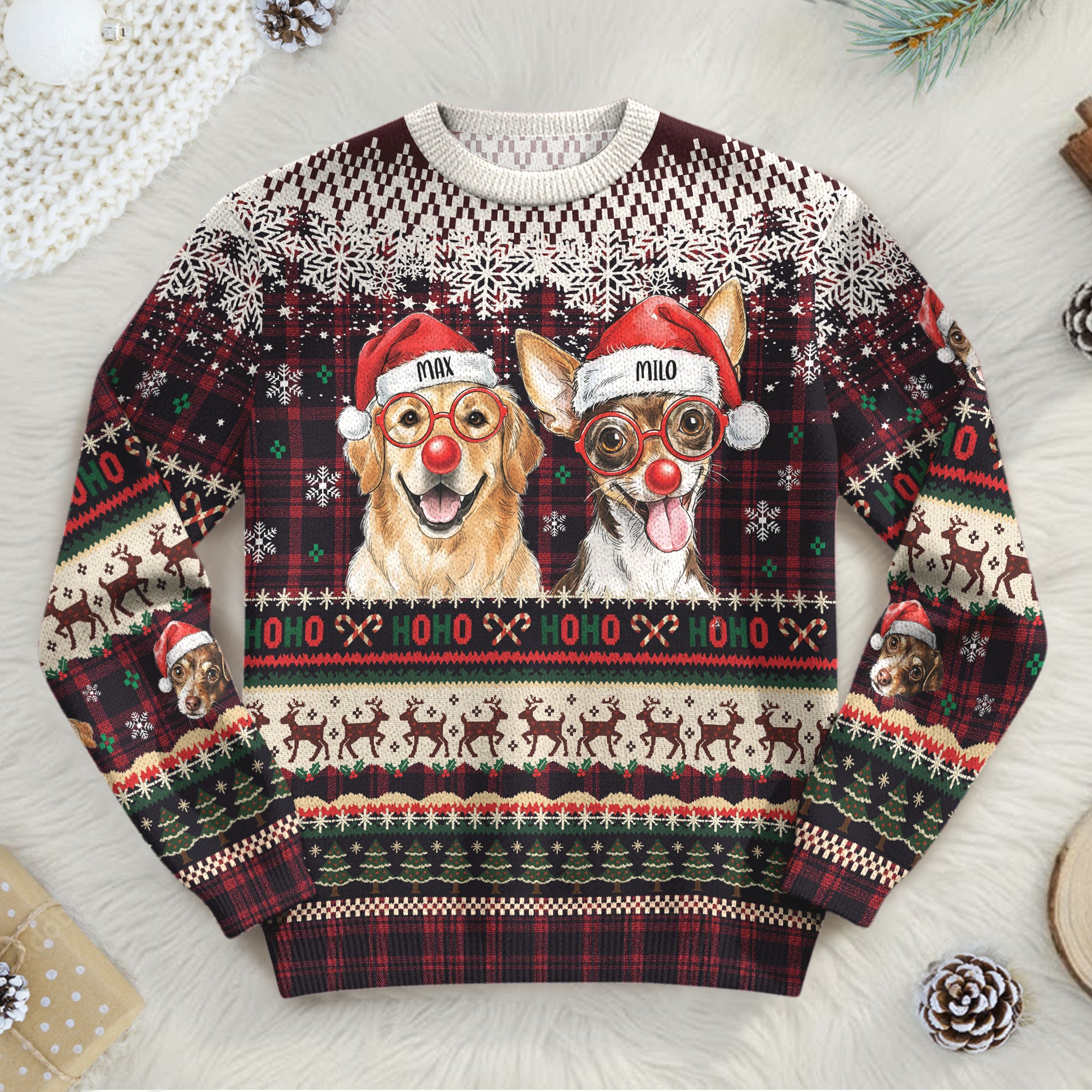 Custom Face Christmas Sweater – Personalized Family Holiday Sweatshirt Gift for Men Women