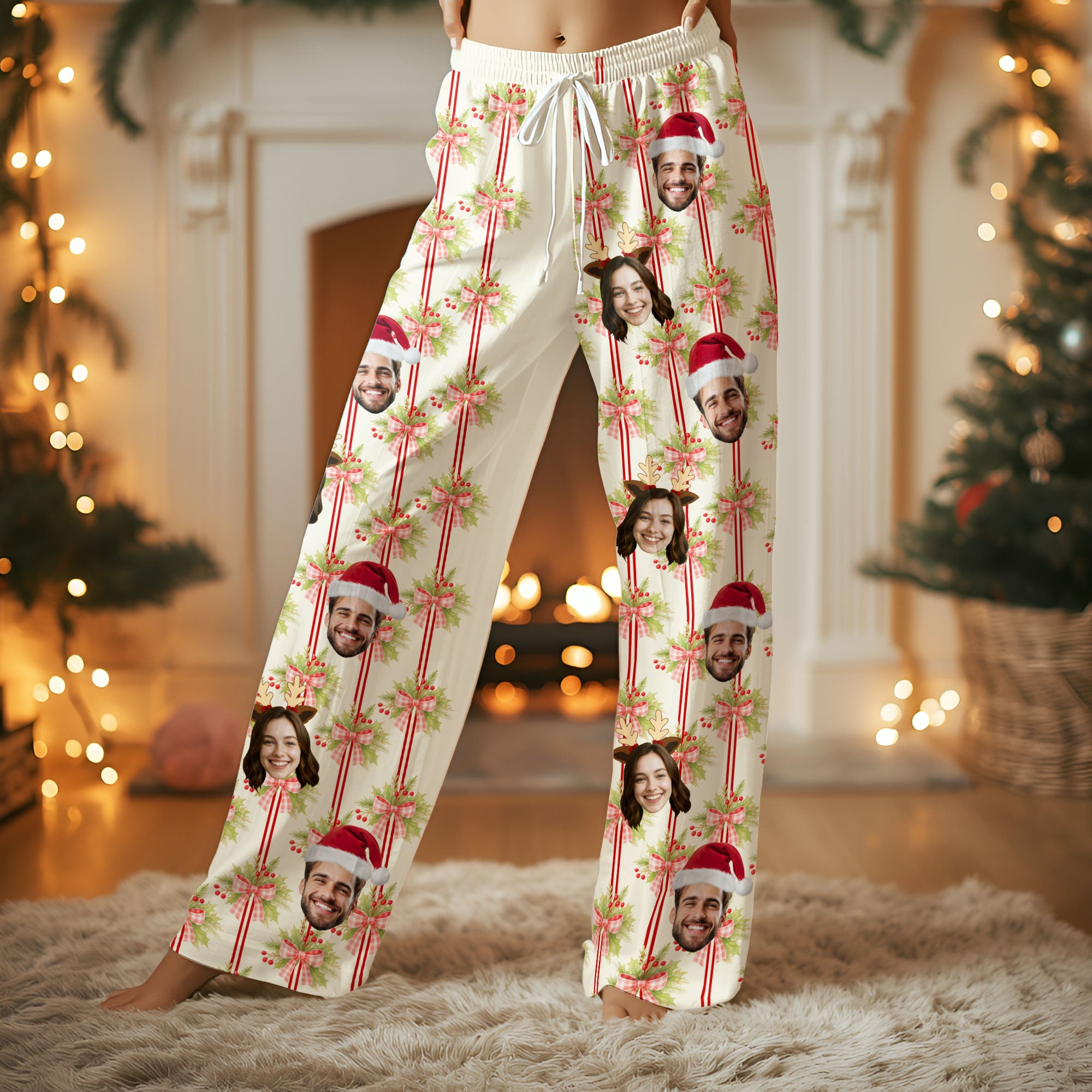 Funny Photo Pajamas – Custom Face Christmas PJs, Personalized Matching Set for Couples Gift