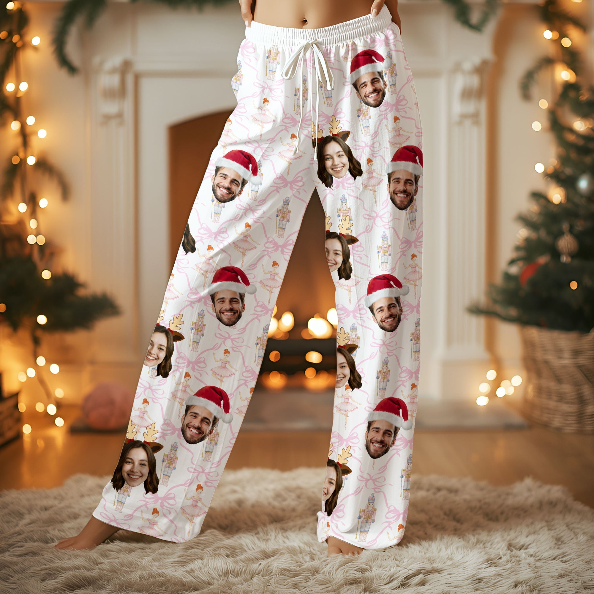 Custom Face Pajama Set – Personalized Christmas PJs, Matching Loungewear for Lovers Gift