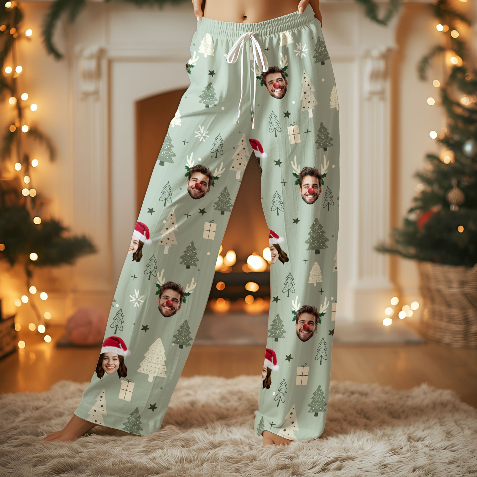 Custom Photo Pajamas – Funny Christmas PJs, Personalized Sleepwear Set for Lovers