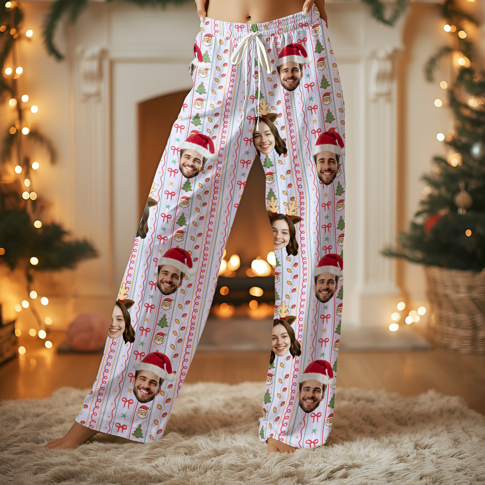 Custom Face Christmas Pajamas – Personalized Matching PJs, Funny Holiday Gift for Couples