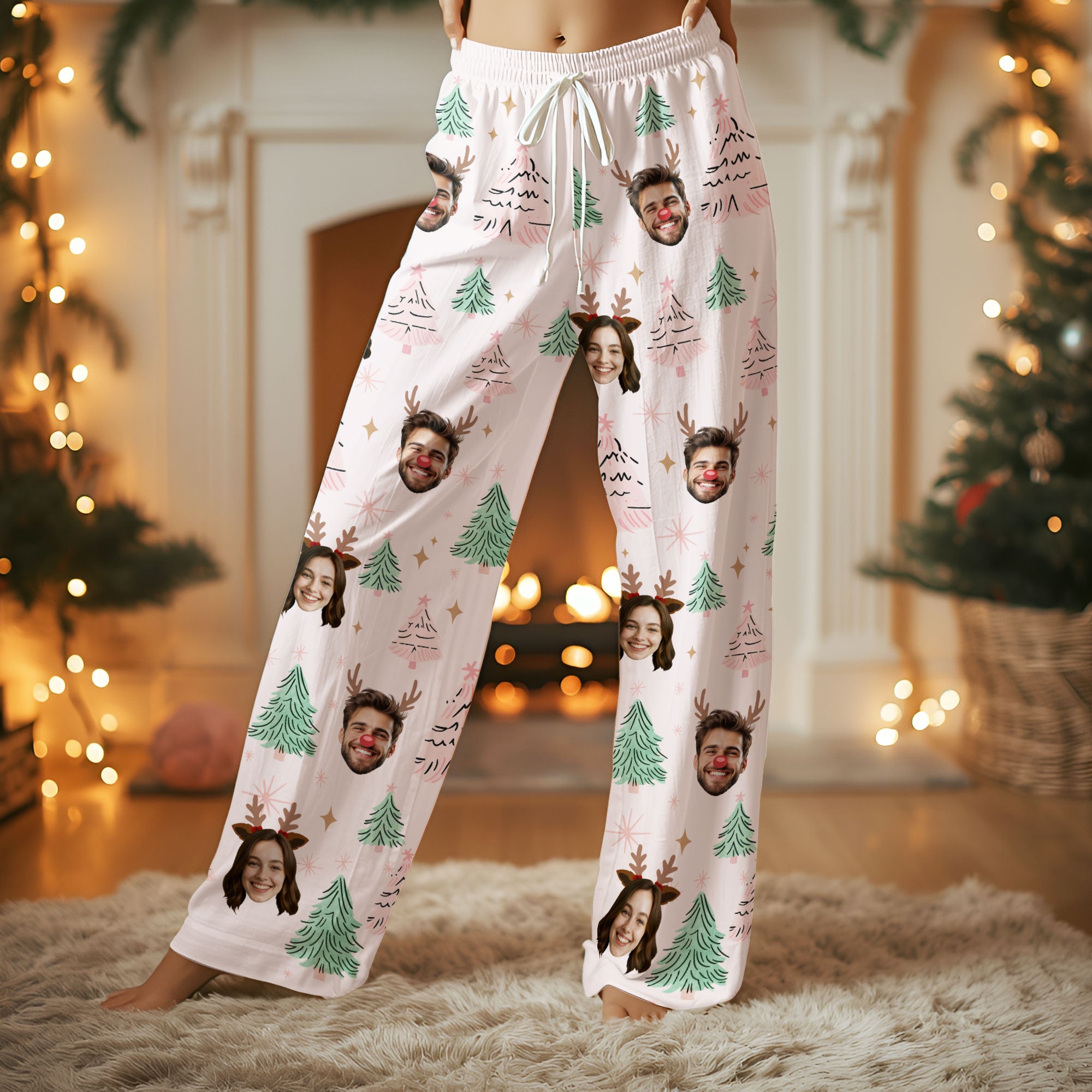 Personalized Face Pajamas – Custom Christmas Matching PJs, Funny Loungewear Gift for Him/Her