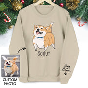 Custom Dog Sweatshirt - Photo & Text Personalized Christmas Gift for Pet Lovers