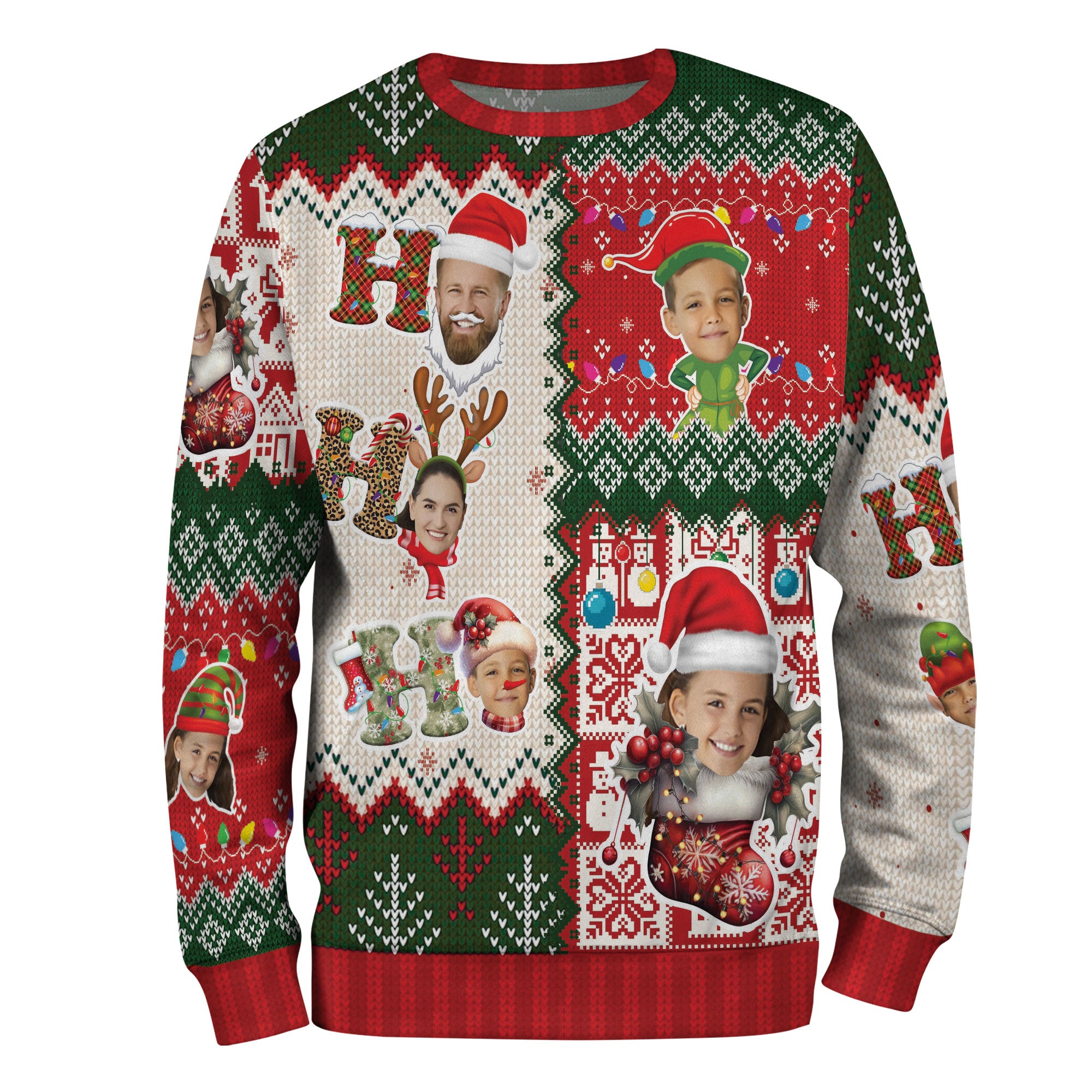 Personalized Face Ugly Christmas Sweater – Custom Holiday Sweatshirt for Men, Funny Gift