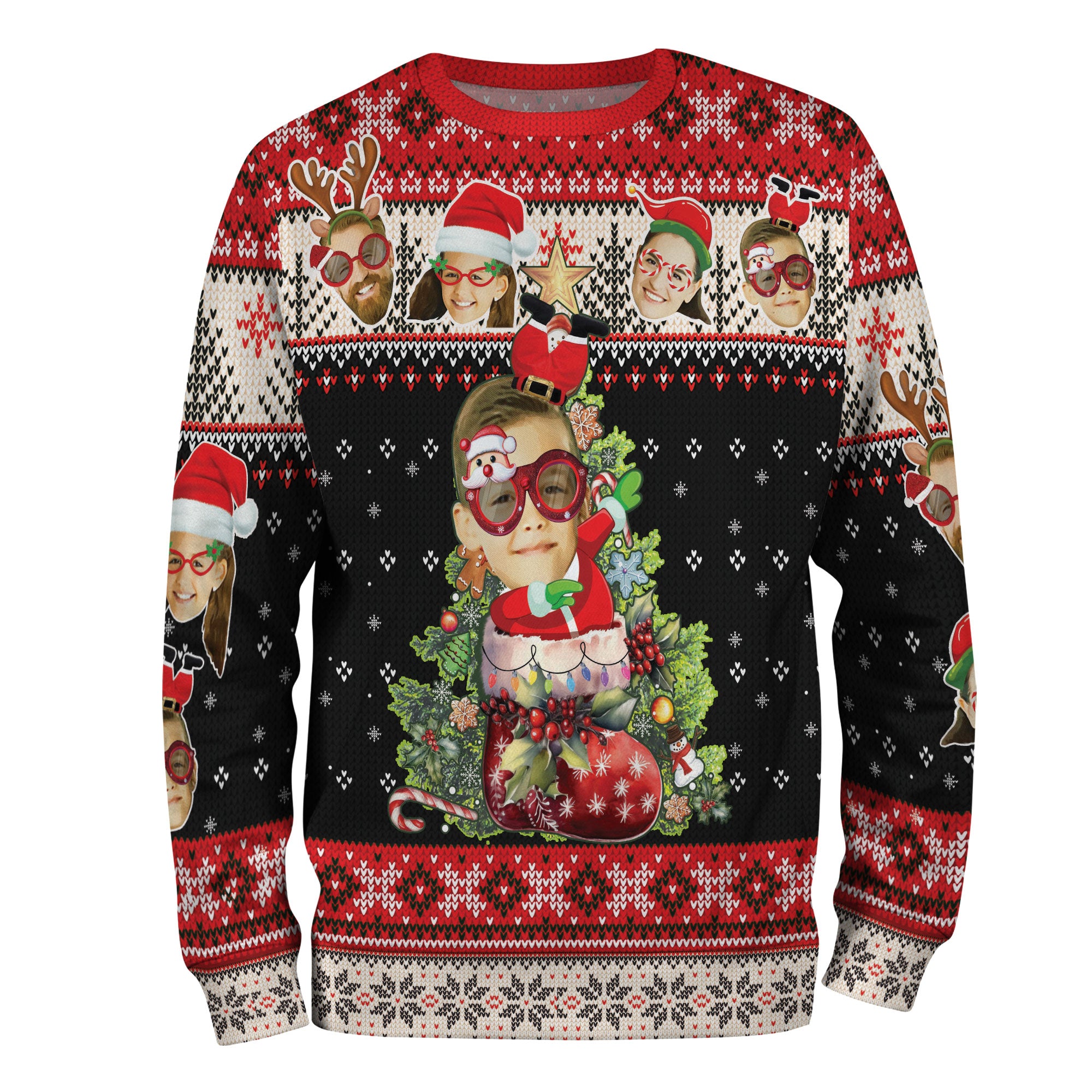 Custom Photo Ugly Christmas Sweater – Personalized Holiday Sweatshirt for Women Gift